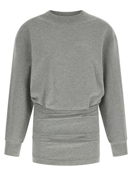 The Attico Graues Baumwoll-Kurzkleid