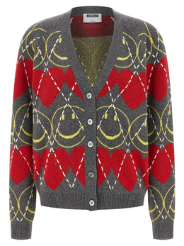 Moschino Mehrfarbige Wollstrickjacke