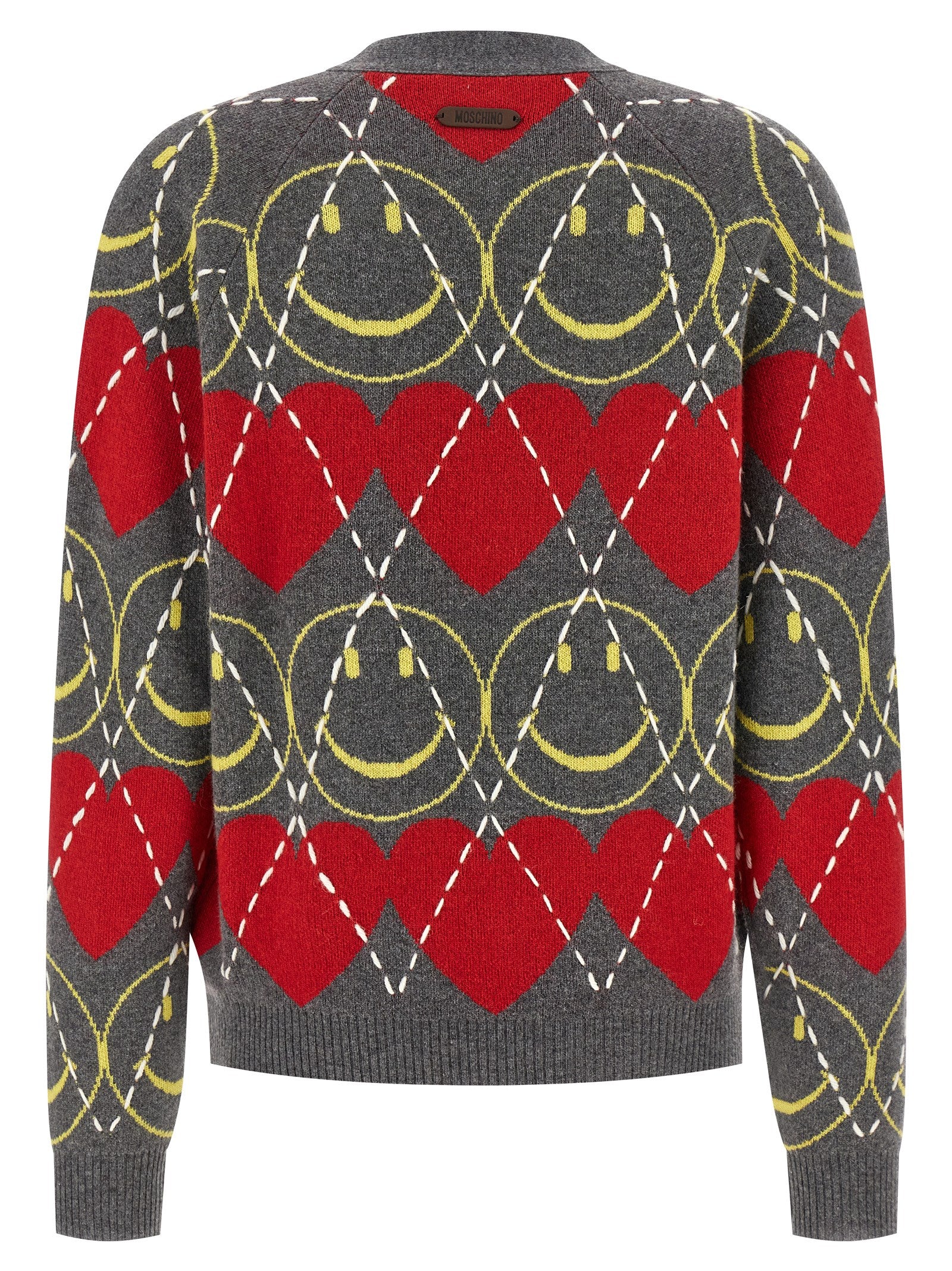 Moschino Mehrfarbige Wollstrickjacke