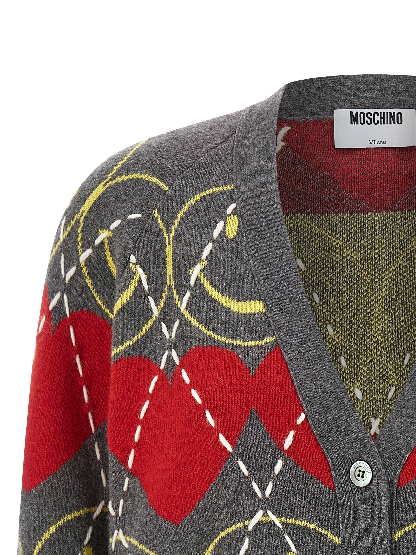 Moschino Mehrfarbige Wollstrickjacke