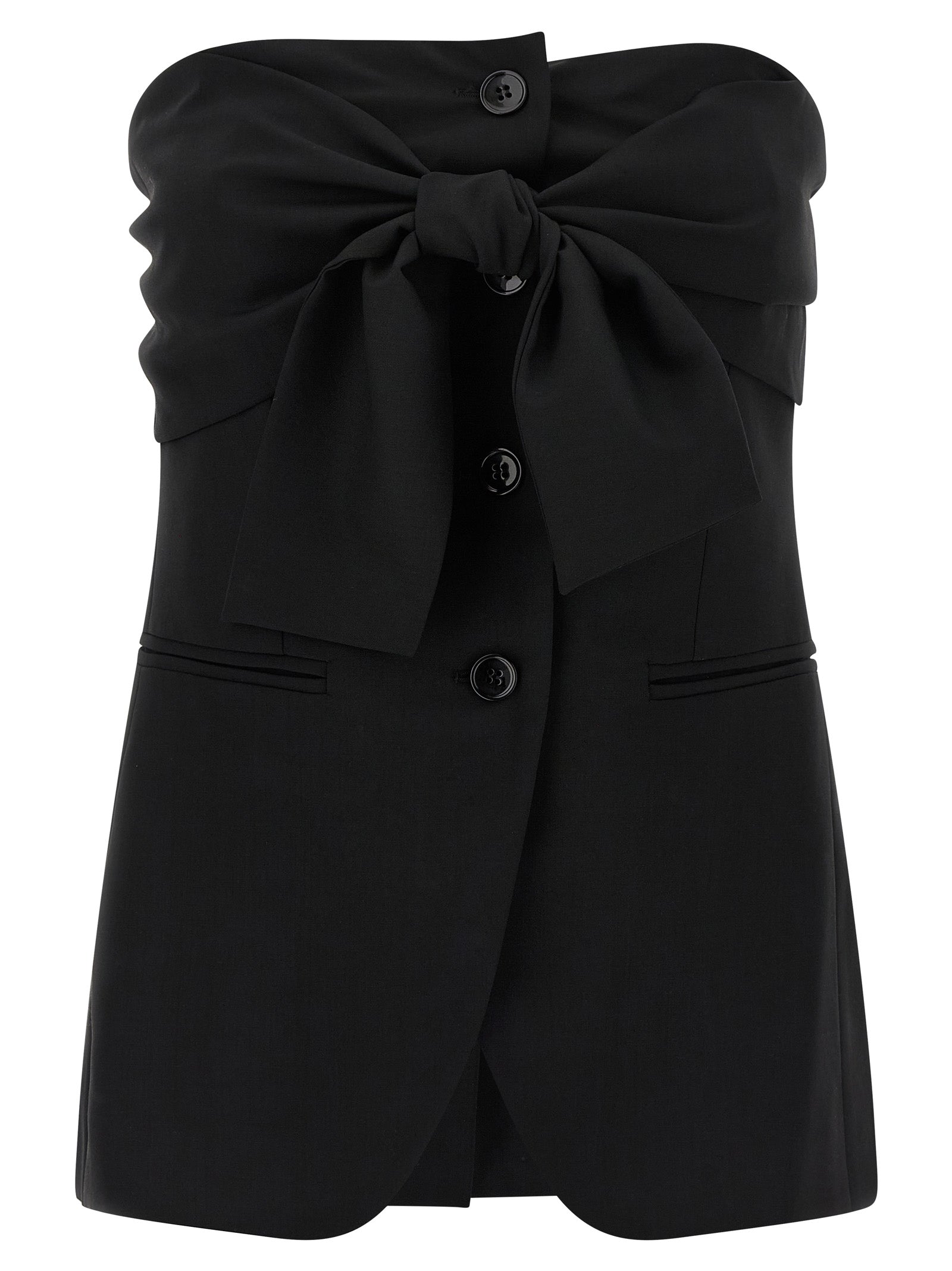 Max Mara Schwarze Tanktops aus reiner Schurwolle