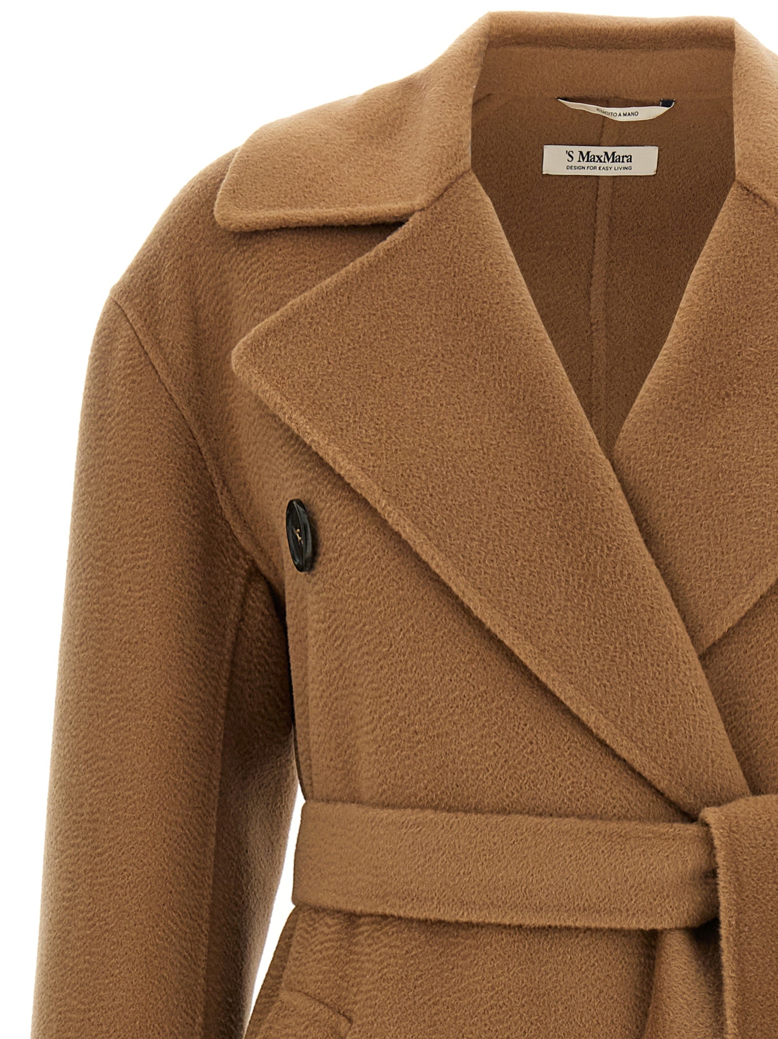 'S Max Mara Mantel aus reiner Schurwolle in Braun