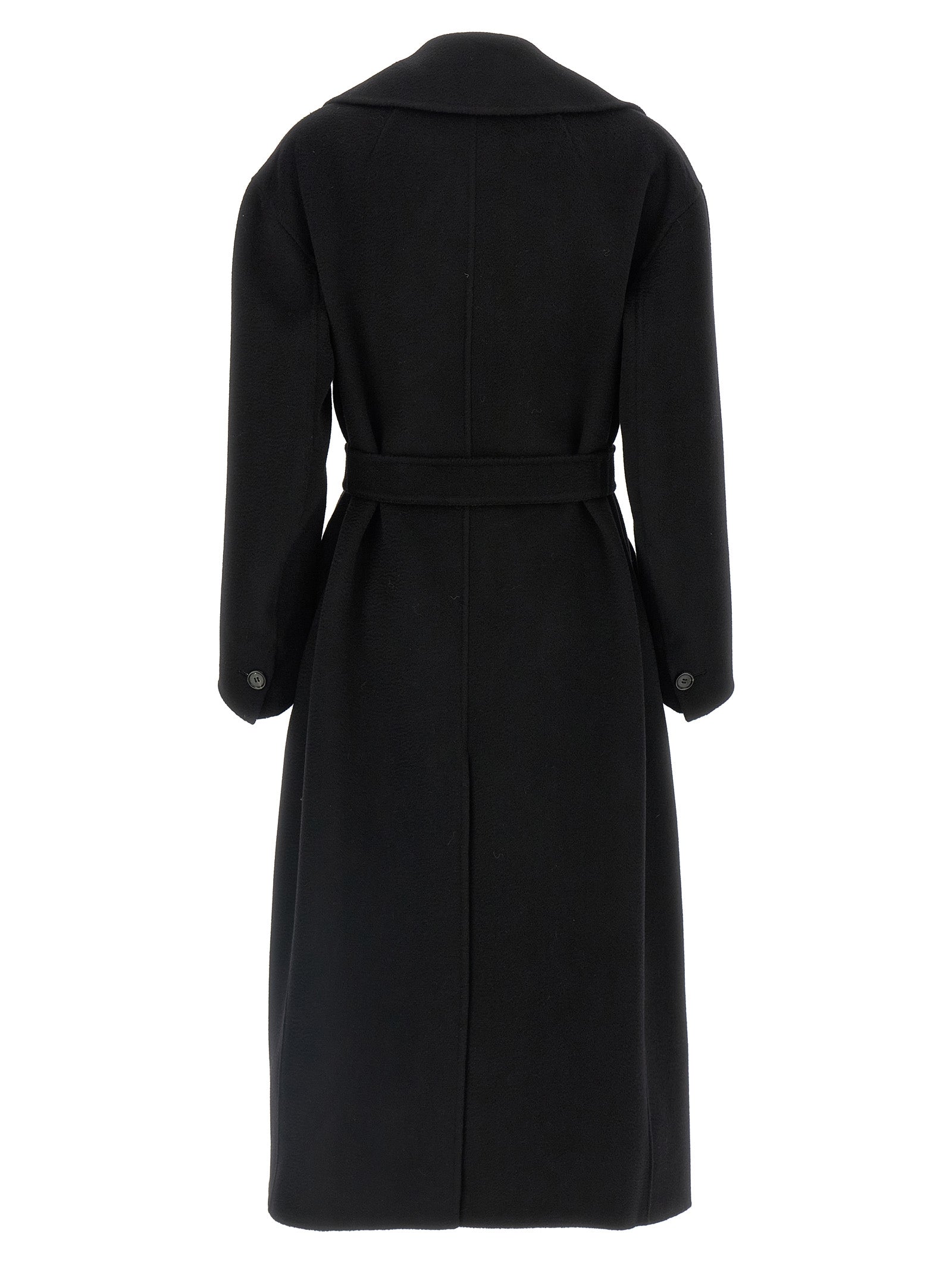 'S Max Mara Schwarzer Wollmantel aus reiner Schurwolle