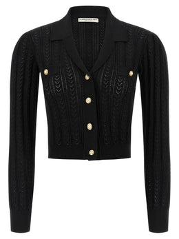 Alessandra Rich Schwarzer Baumwollcardigan