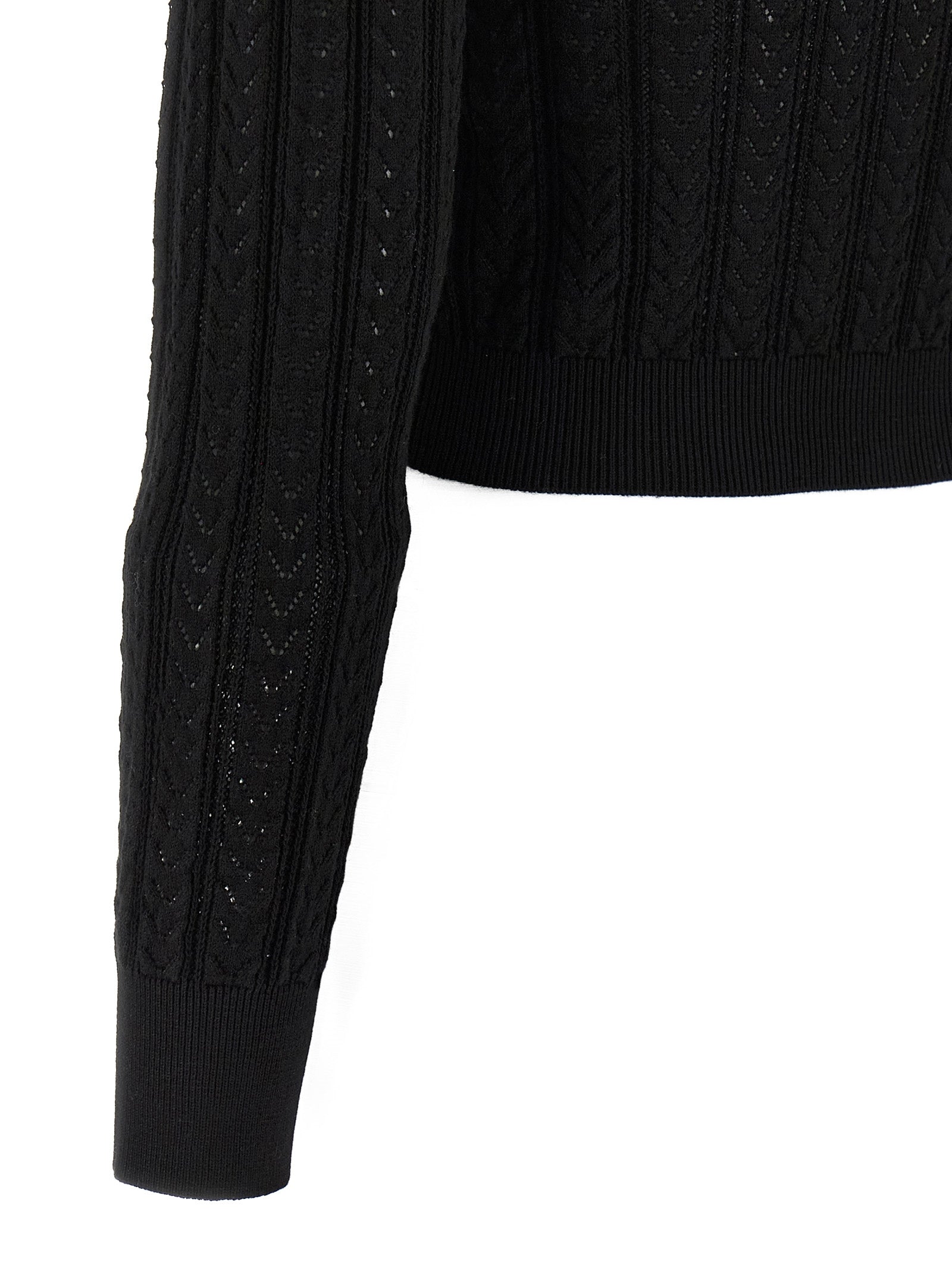 Alessandra Rich Schwarzer Baumwollcardigan