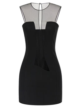 Nensi Dojaka Schwarzes Viskose-Kurzkleid