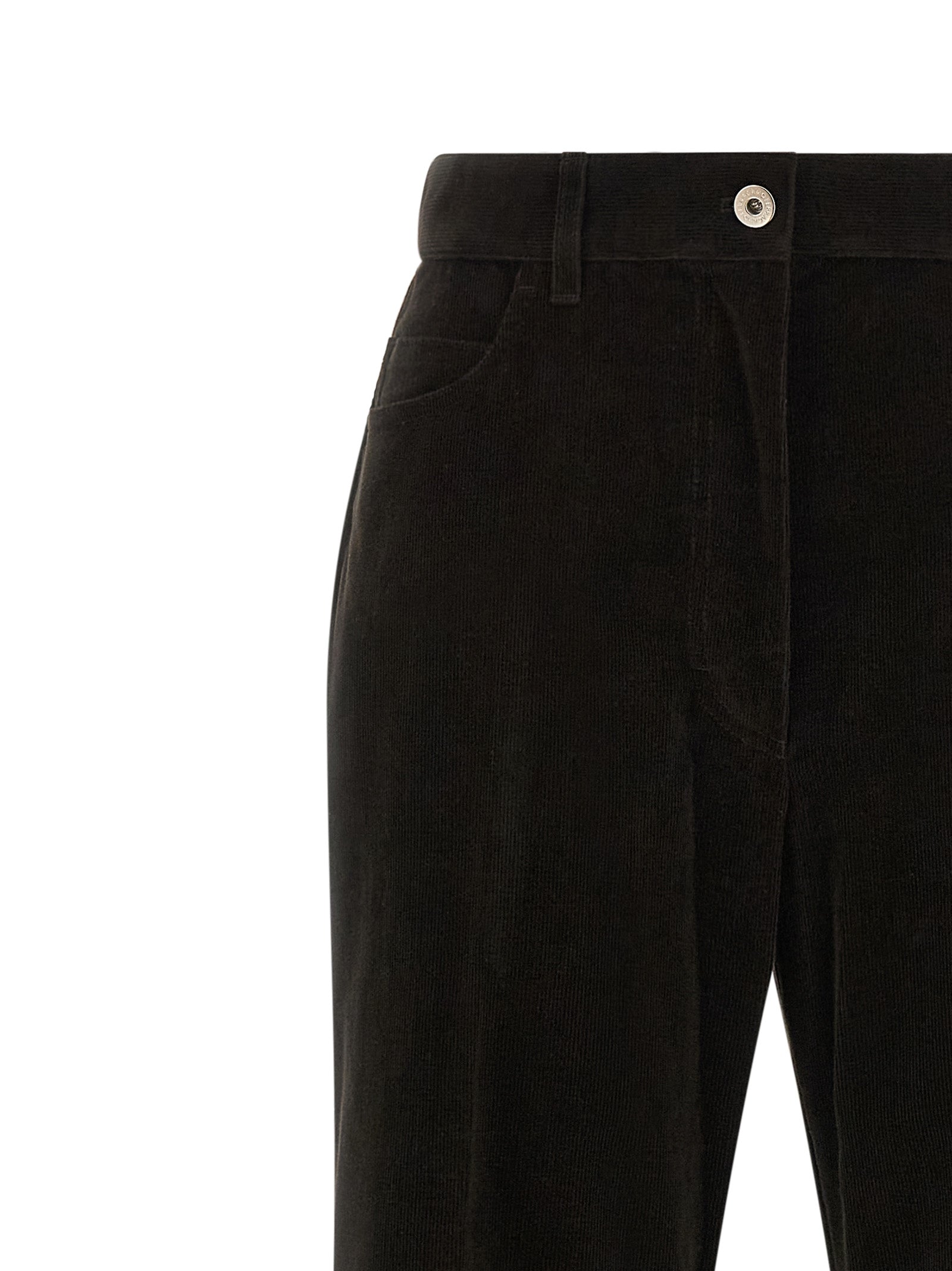 Ferragamo Braune Baumwollhose mit ausgestelltem Bein
