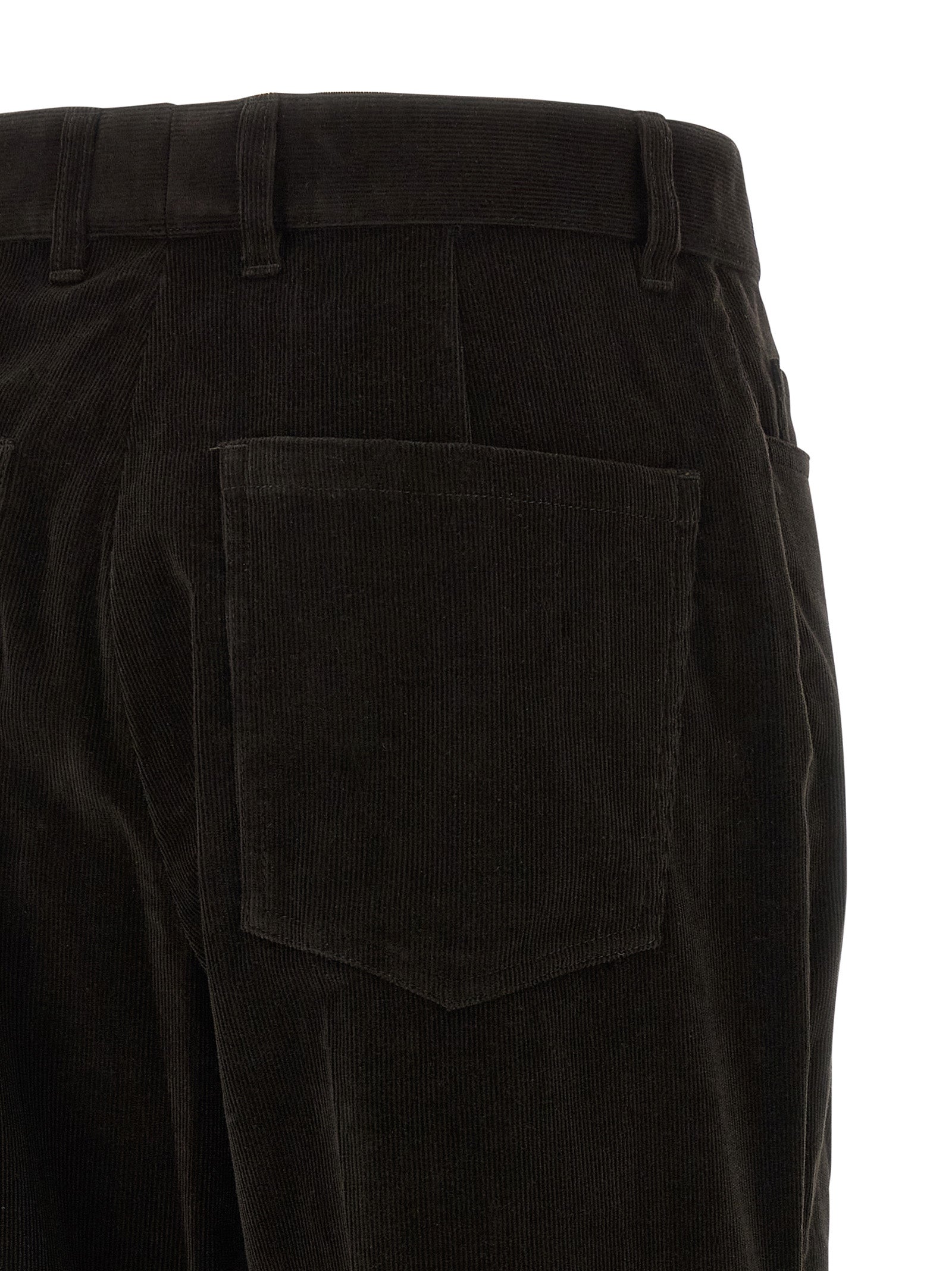 Ferragamo Braune Baumwollhose mit ausgestelltem Bein