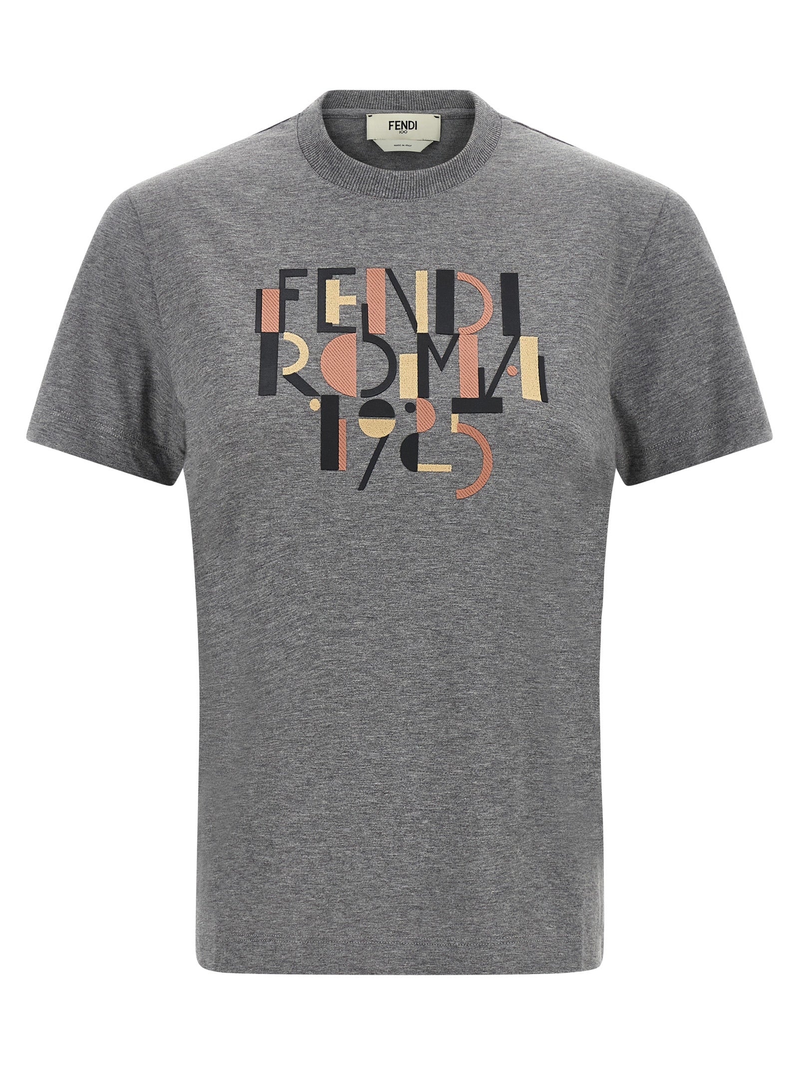 Fendi Graues Baumwoll-T-Shirt