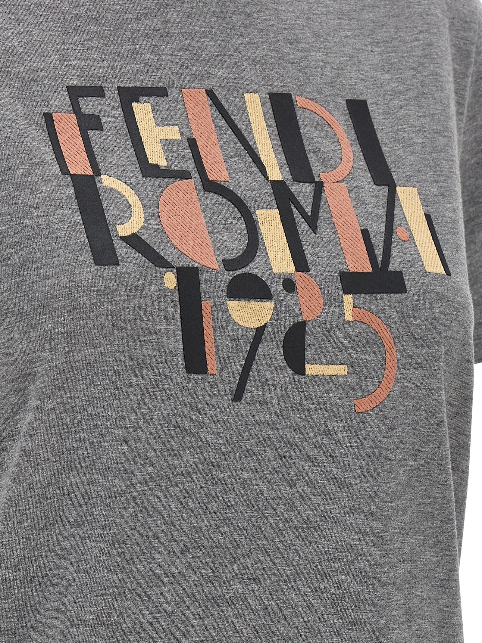 Fendi Graues Baumwoll-T-Shirt