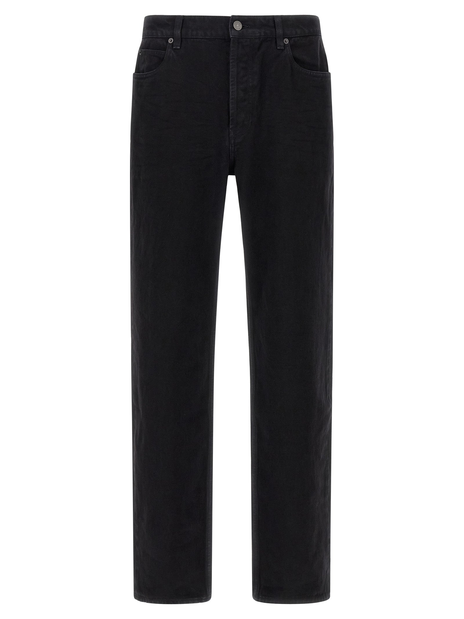 Saint Laurent Schwarze Baumwoll-Jeans mit geradem Bein