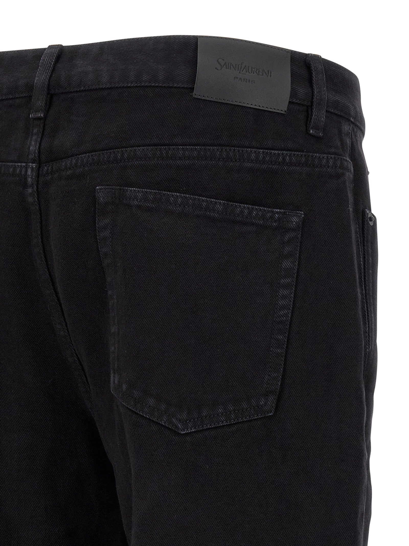 Saint Laurent Schwarze Baumwoll-Jeans mit geradem Bein
