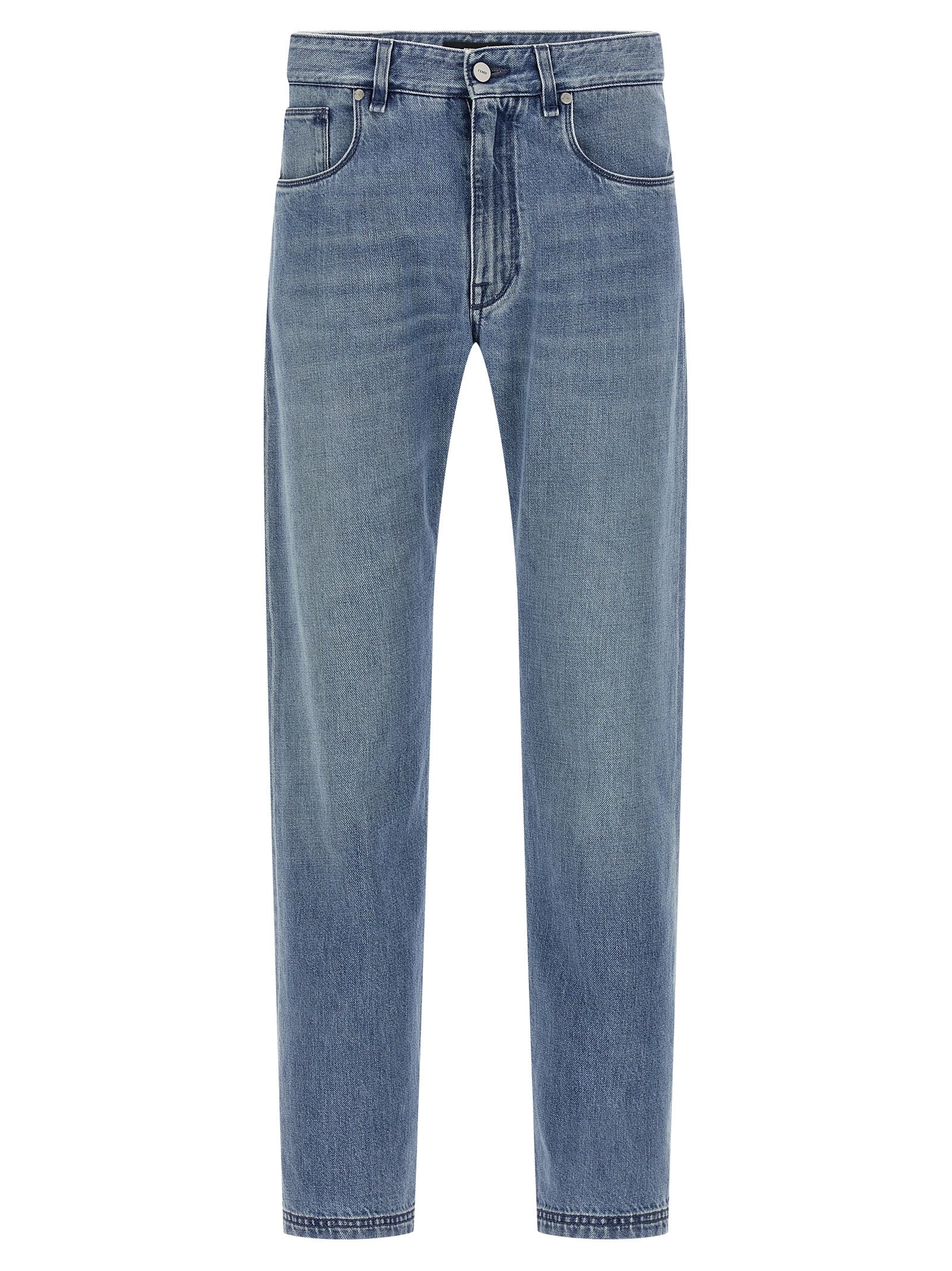 Fendi Blaue Jeans aus Baumwolle im geraden Schnitt