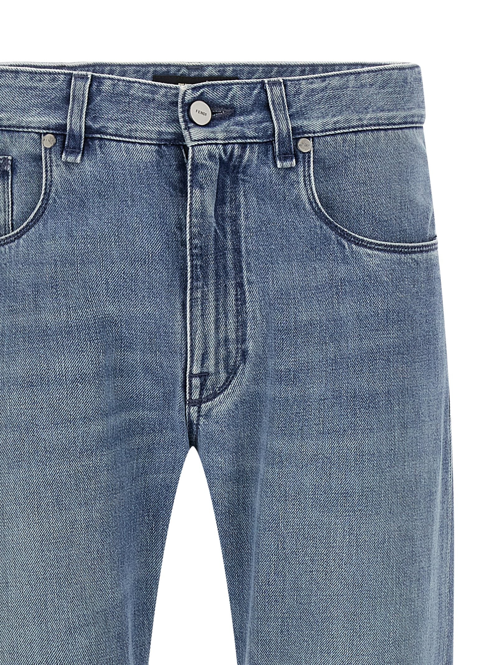 Fendi Blaue Jeans aus Baumwolle im geraden Schnitt