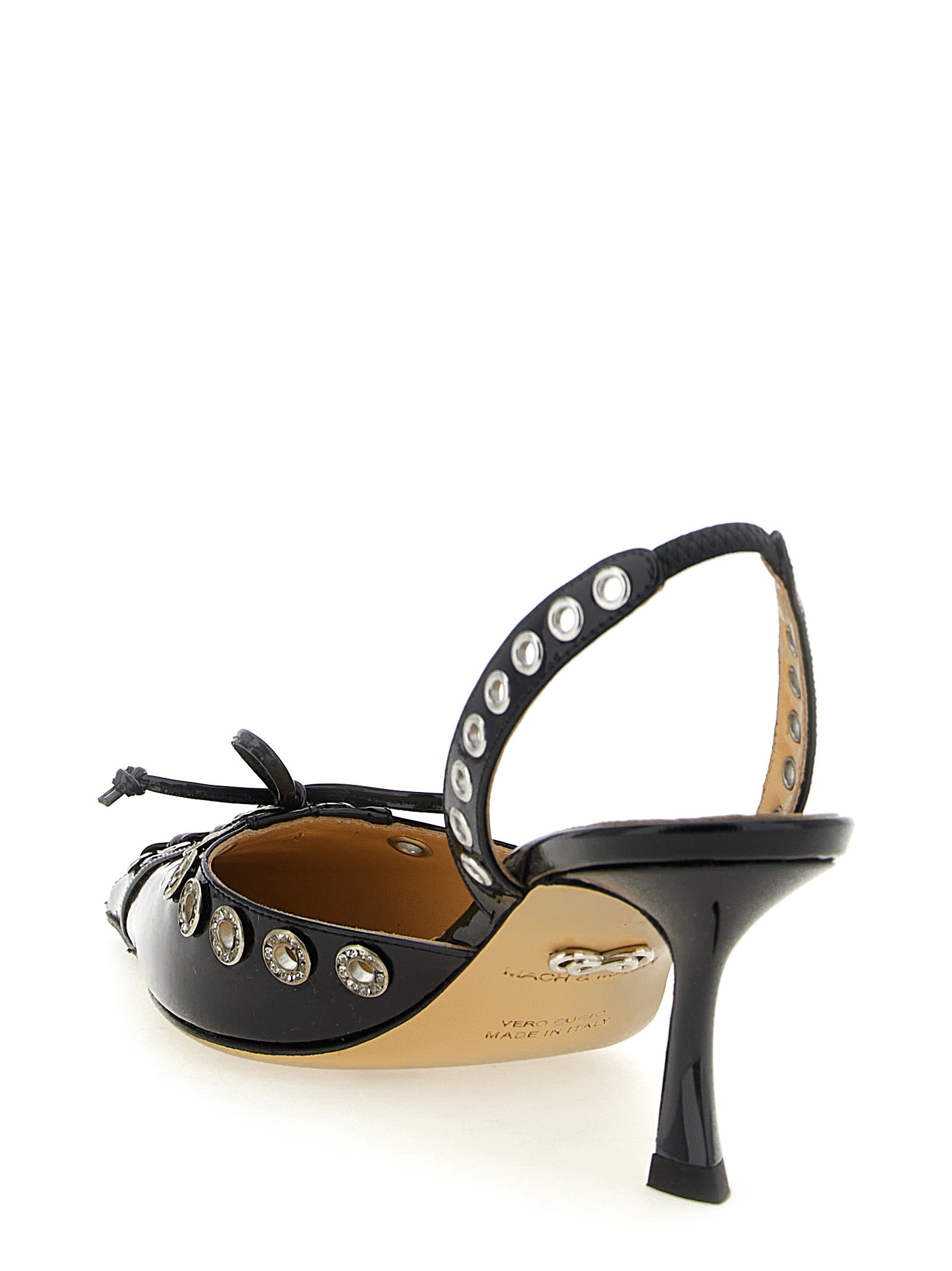 MACH & MACH Schwarze Pumps aus Kalbsleder mit mittlerem Absatz