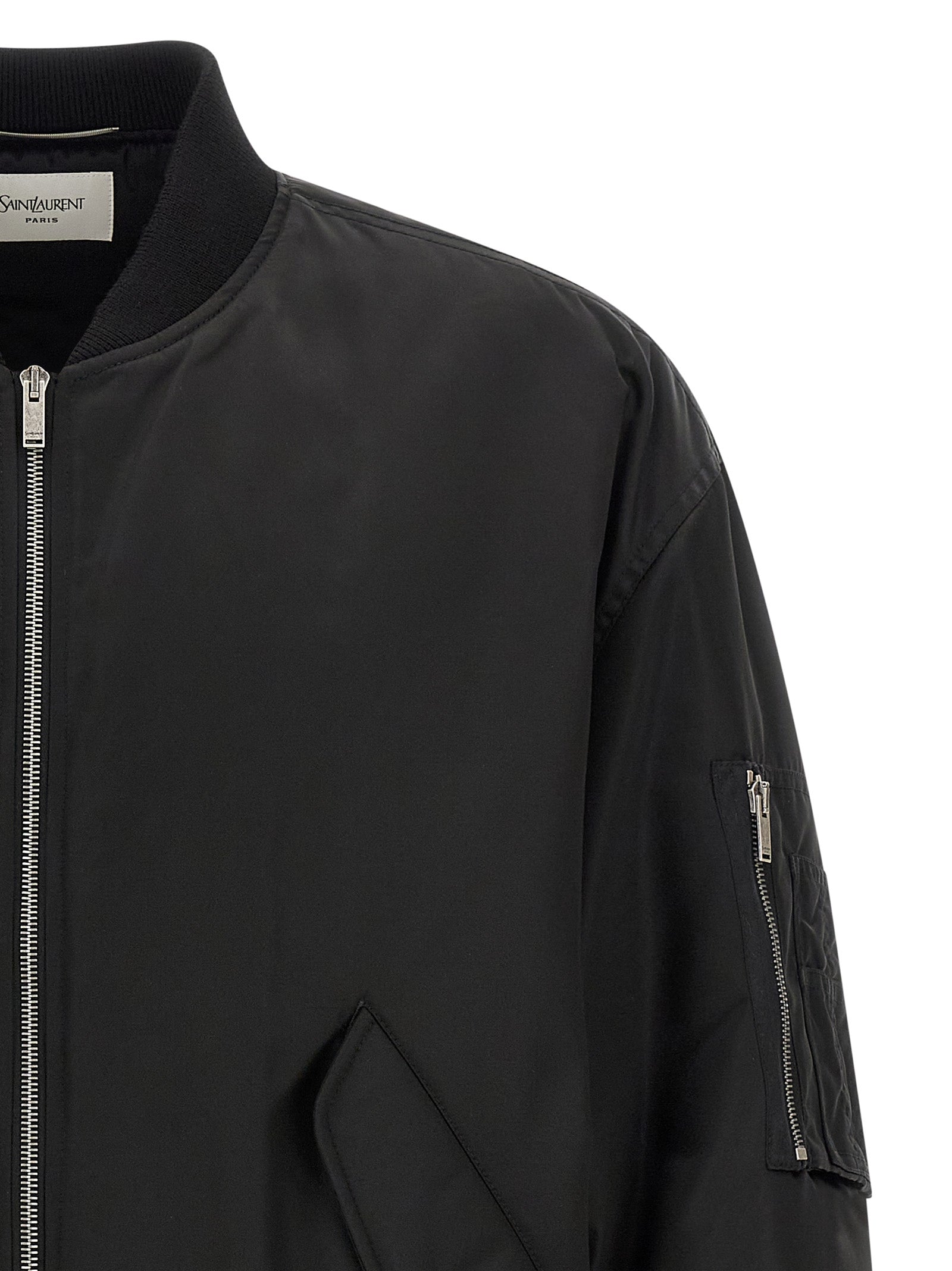 Saint Laurent Schwarzer Bomber aus Polyamid