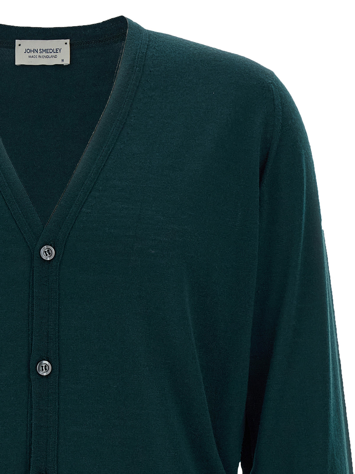 JOHN SMEDLEY Zweifarbige Merinowoll-Strickjacke