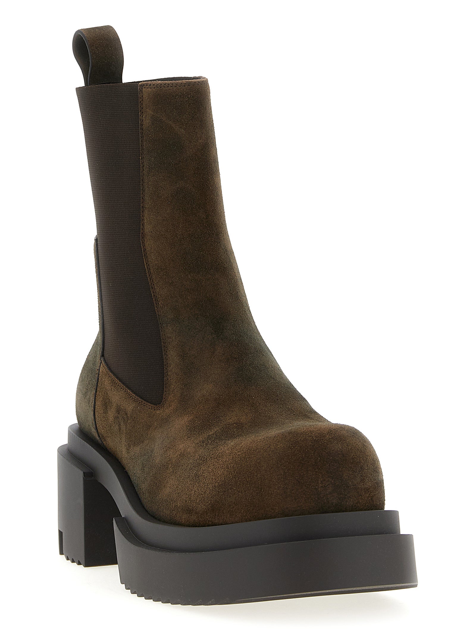 Rick Owens Ankle Boots aus braunem Kalbsleder