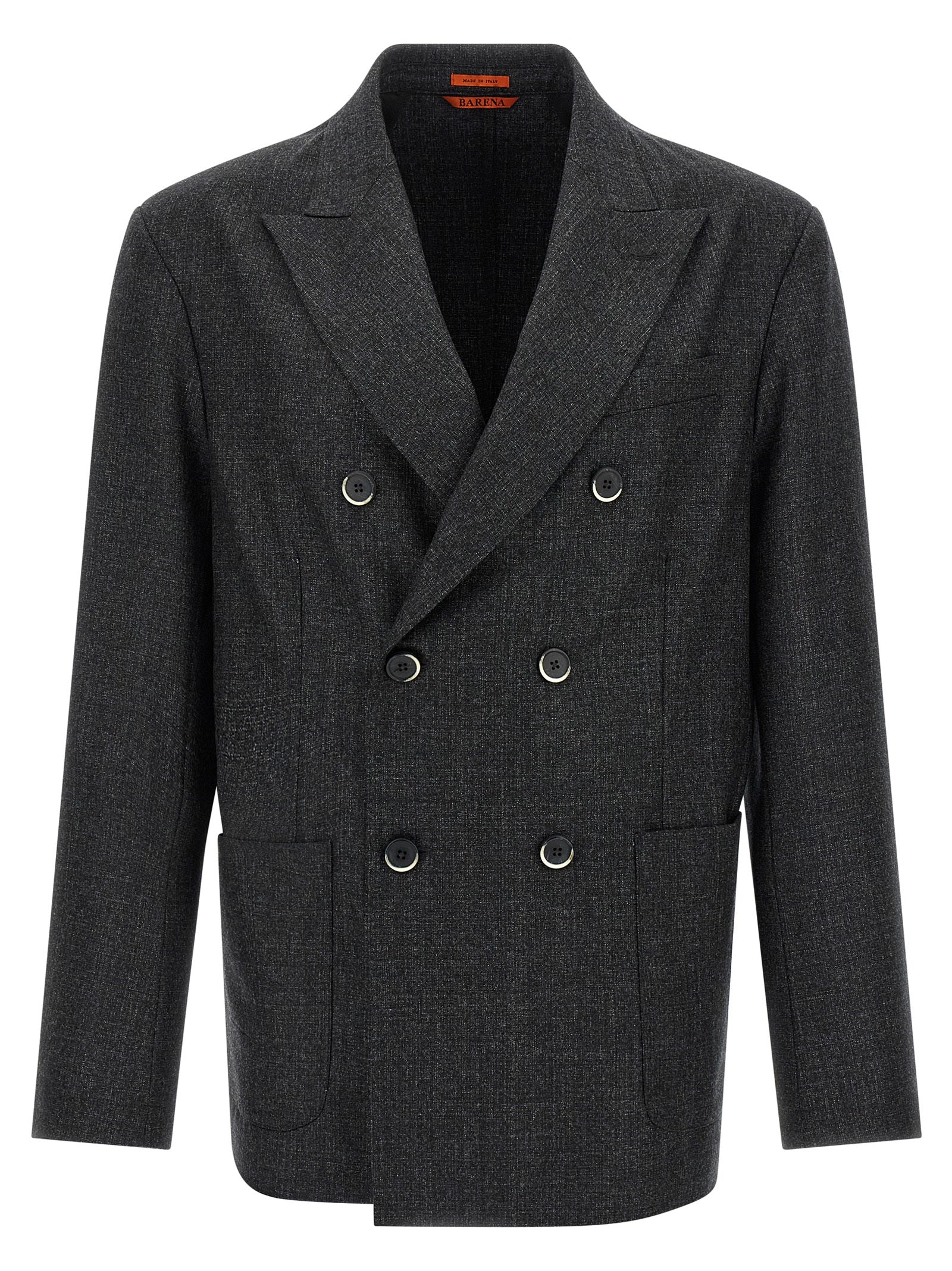 BARENA Grauer Blazer aus reiner Schurwolle