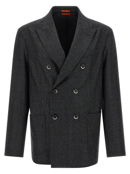 BARENA Grauer Blazer aus reiner Schurwolle