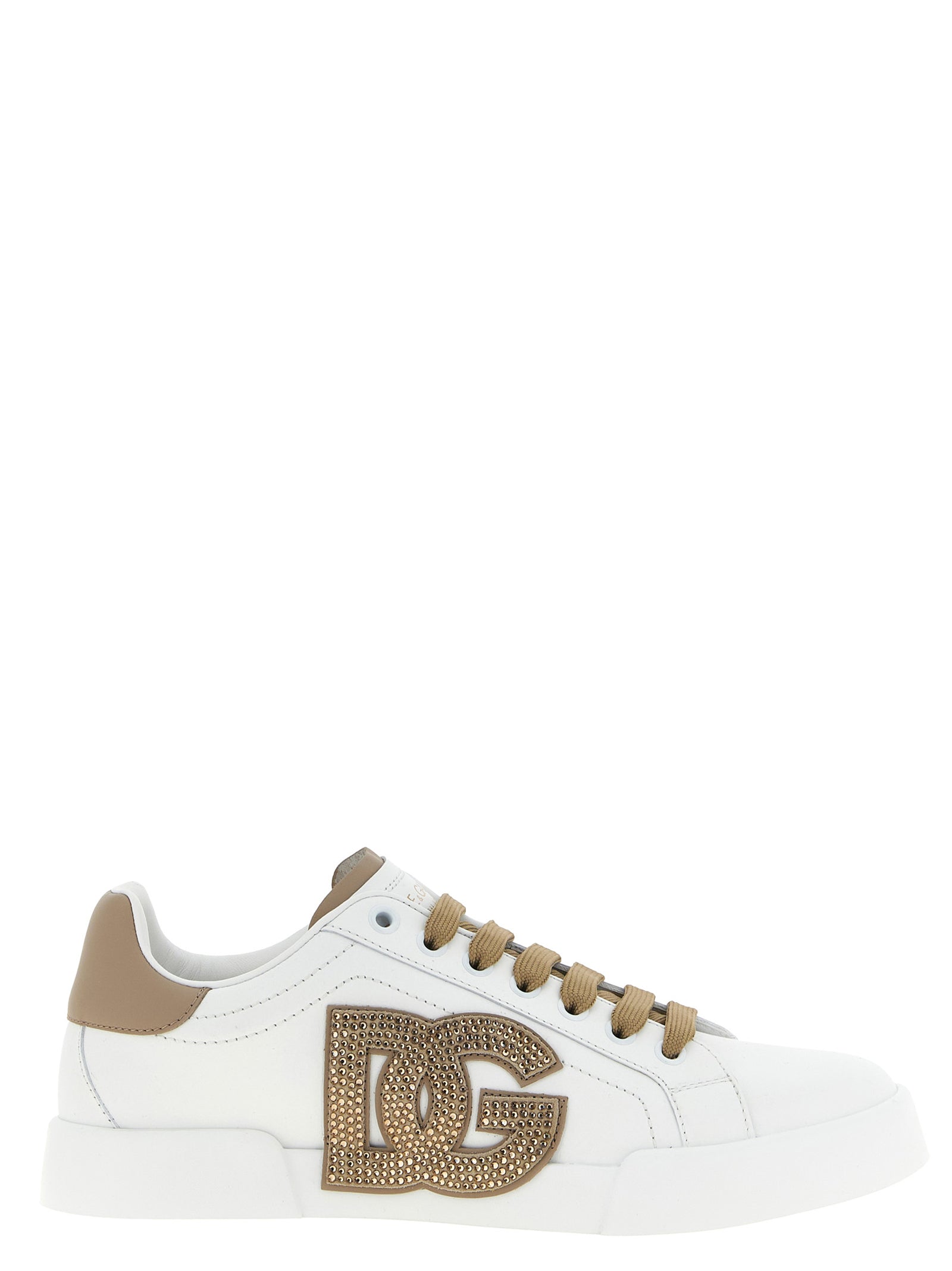 Dolce & Gabbana Beige Kalbsleder-Sneakers