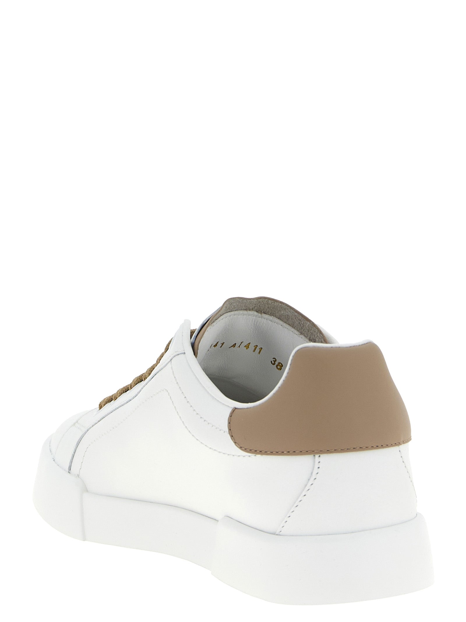 Dolce & Gabbana Beige Kalbsleder-Sneakers
