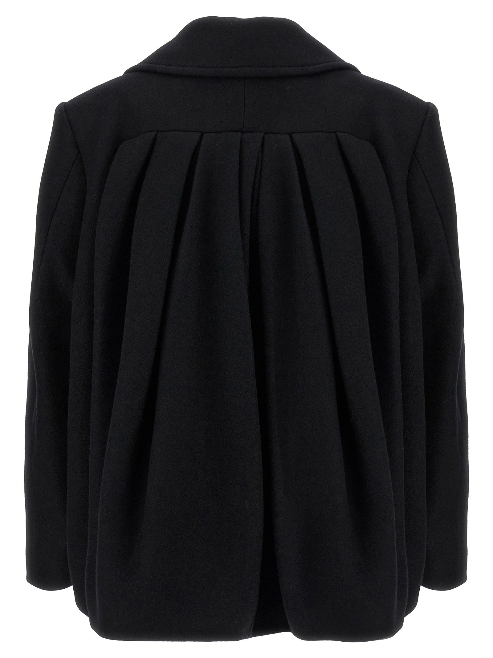 Dries Van Noten Schwarzer Wollmantel