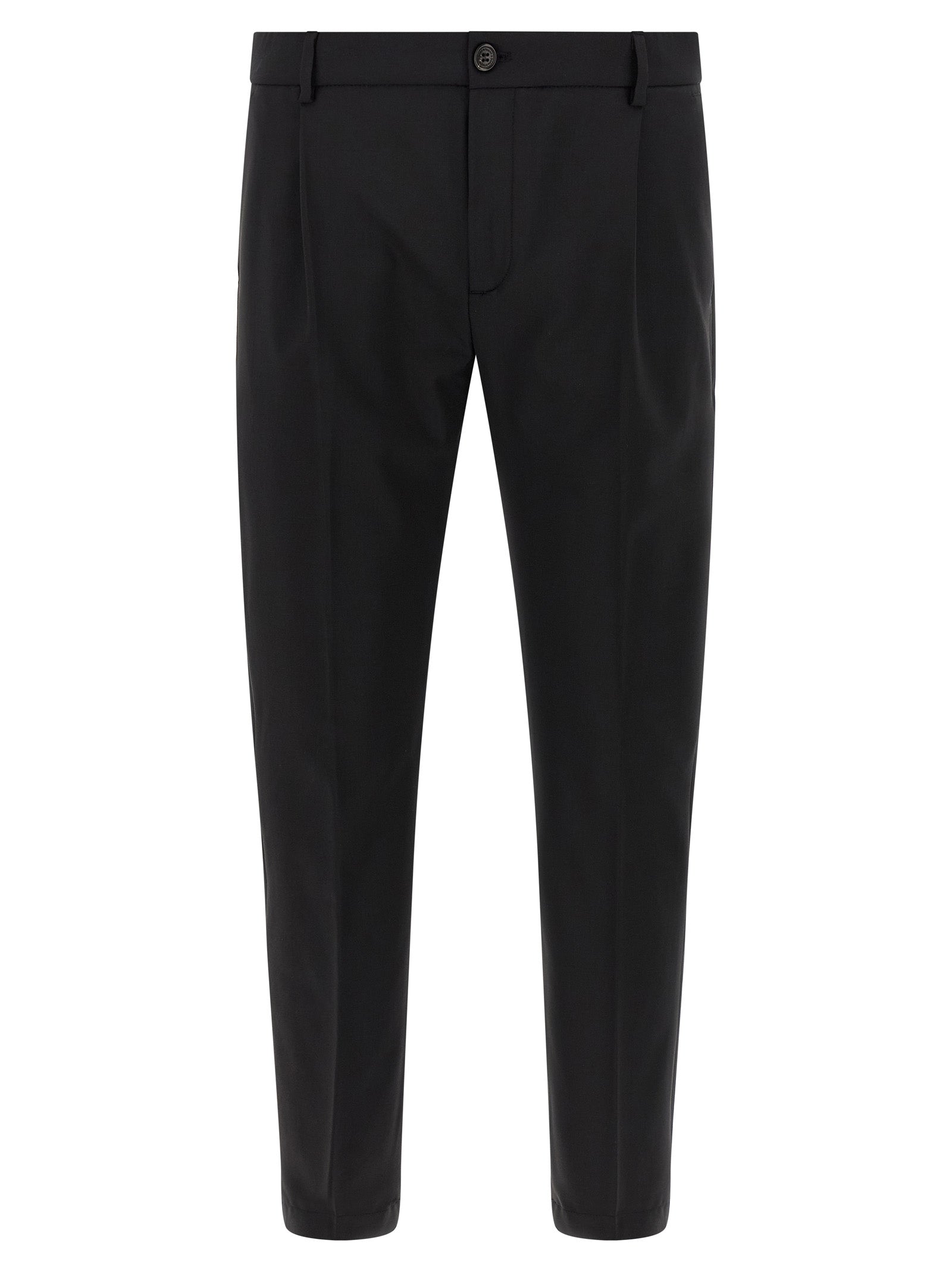 Department 5 Schwarze Cropped Hose aus Schurwolle
