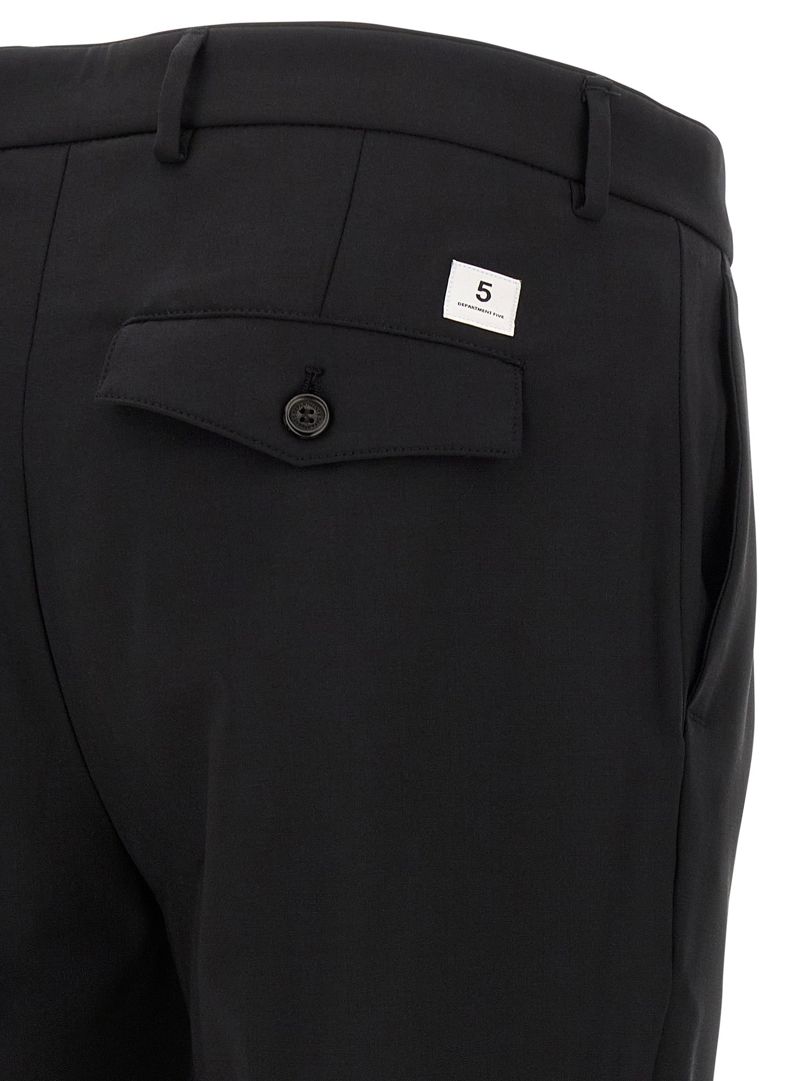 Department 5 Schwarze Cropped Hose aus Schurwolle