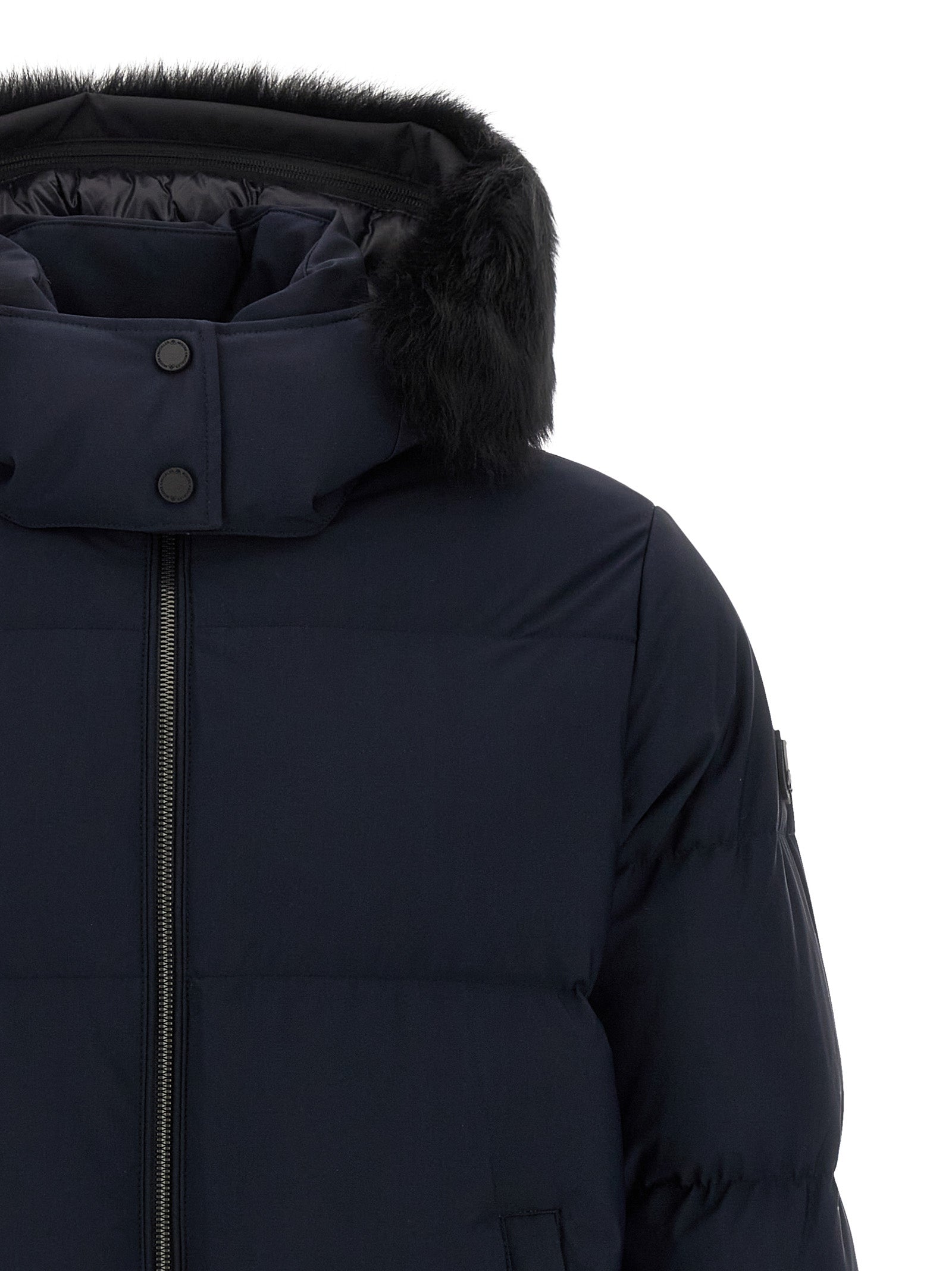 Moose Knuckles Vollständige Nylonjacke in Blau