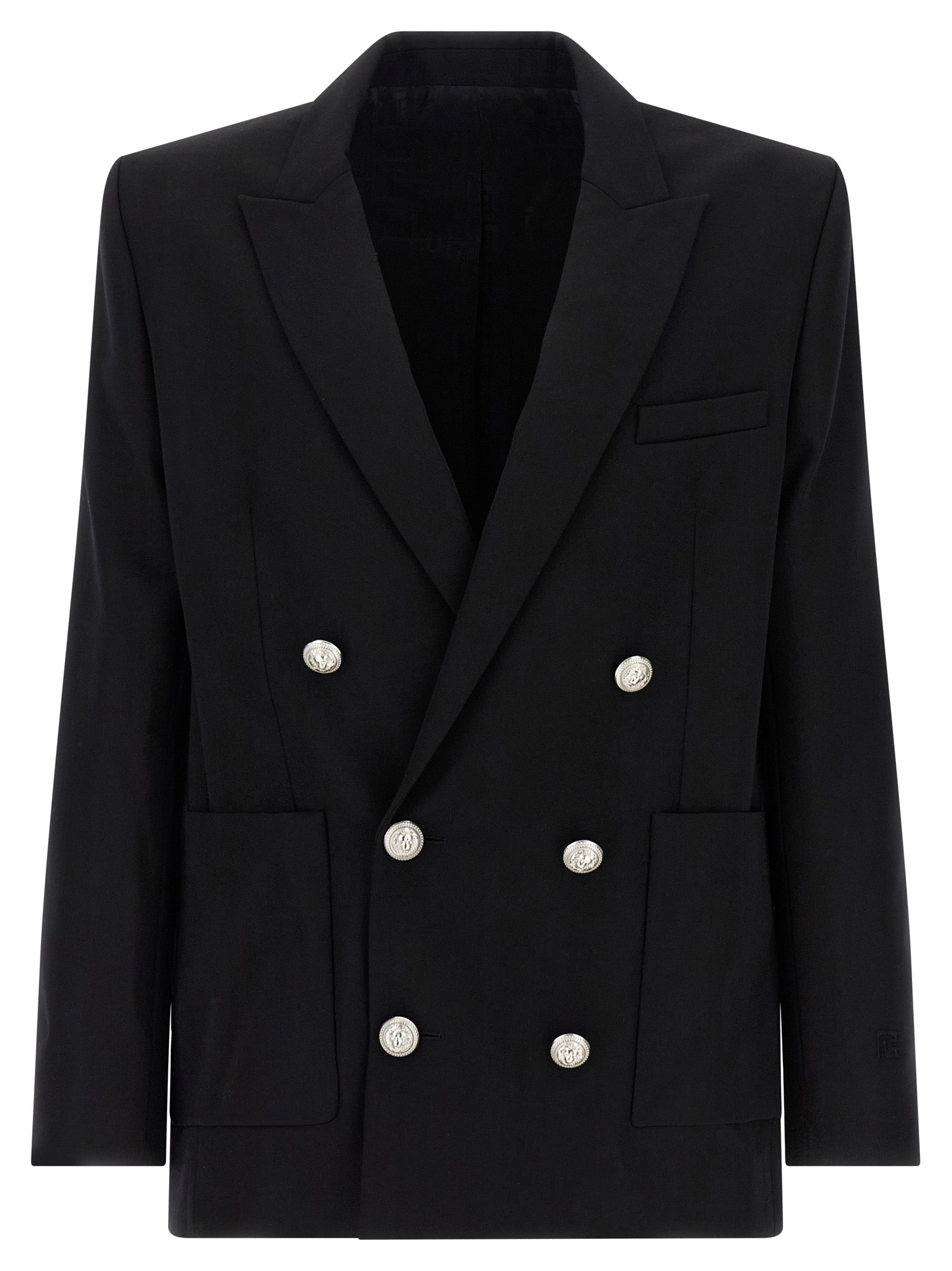 Balmain Schwarzer Blazer aus reiner Schurwolle