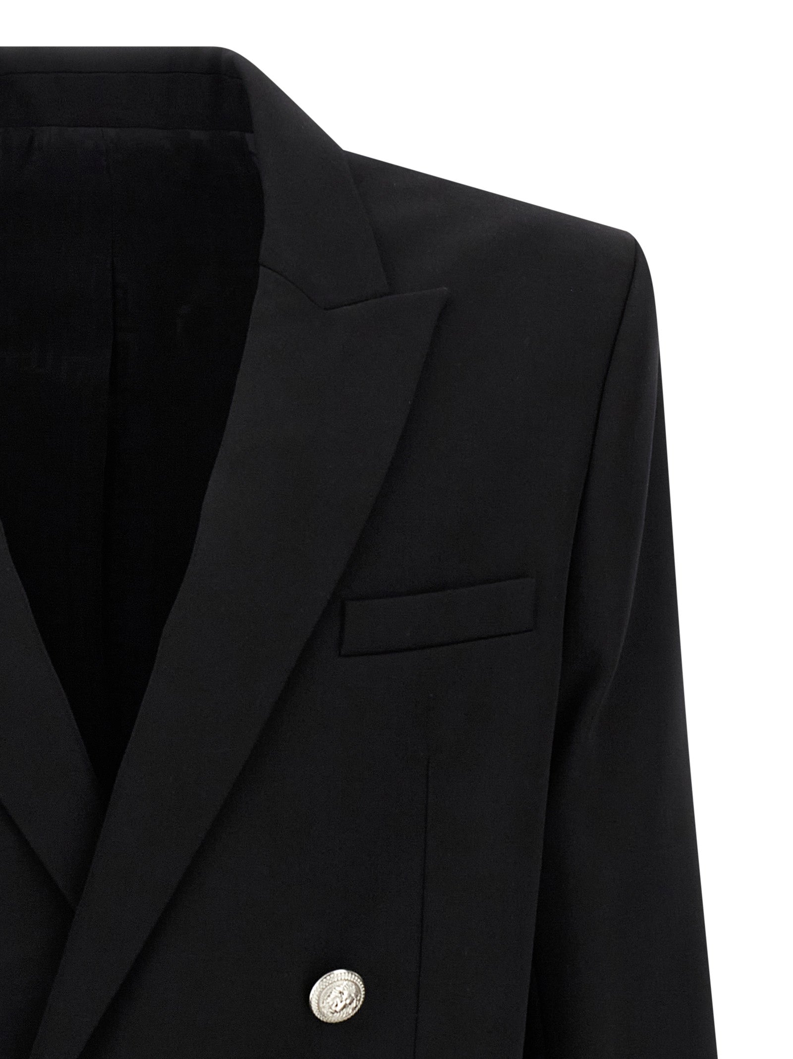 Balmain Schwarzer Blazer aus reiner Schurwolle