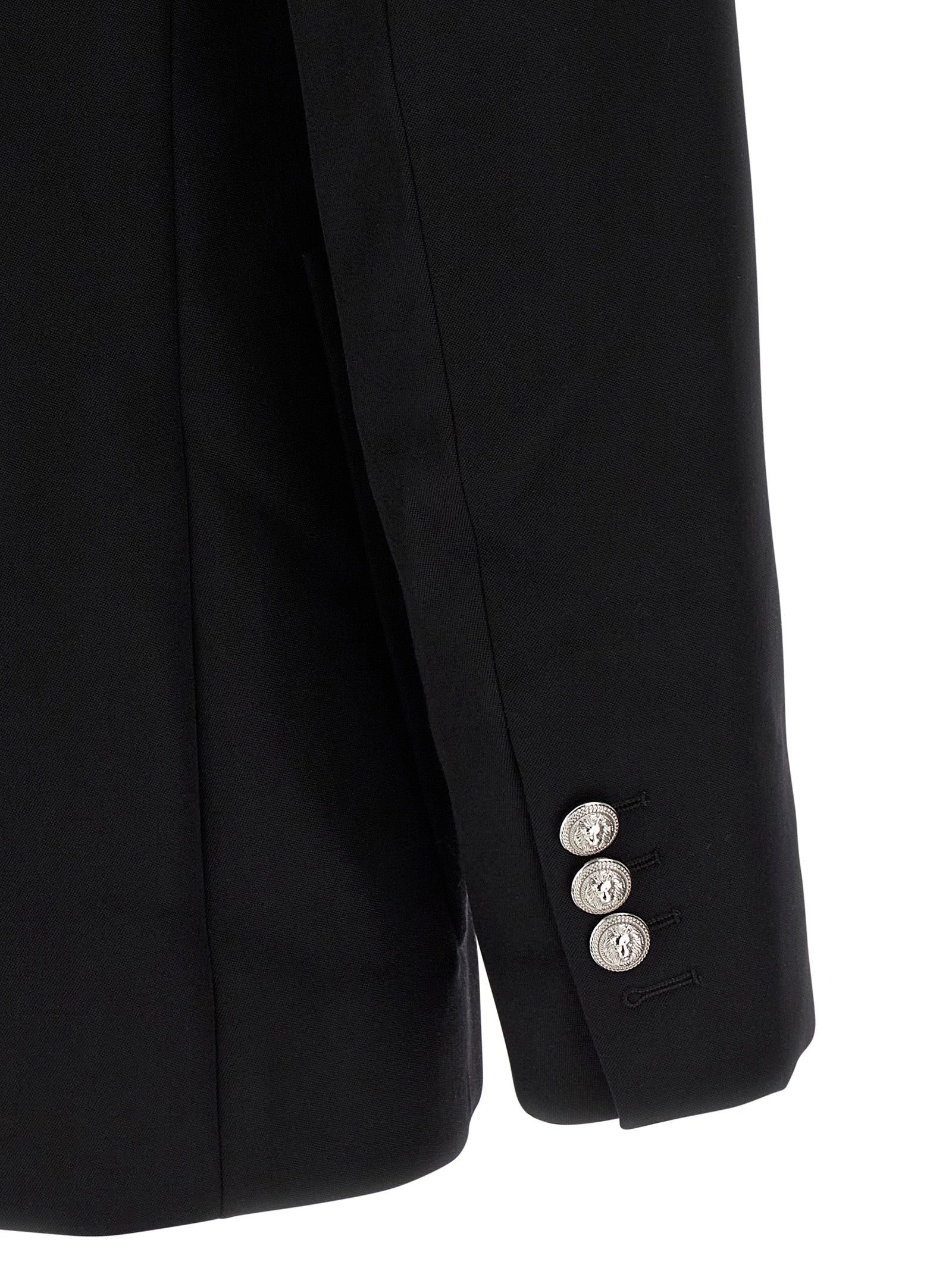 Balmain Schwarzer Blazer aus reiner Schurwolle