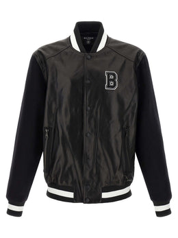 Balmain Zweifarbige Lammlederjacke