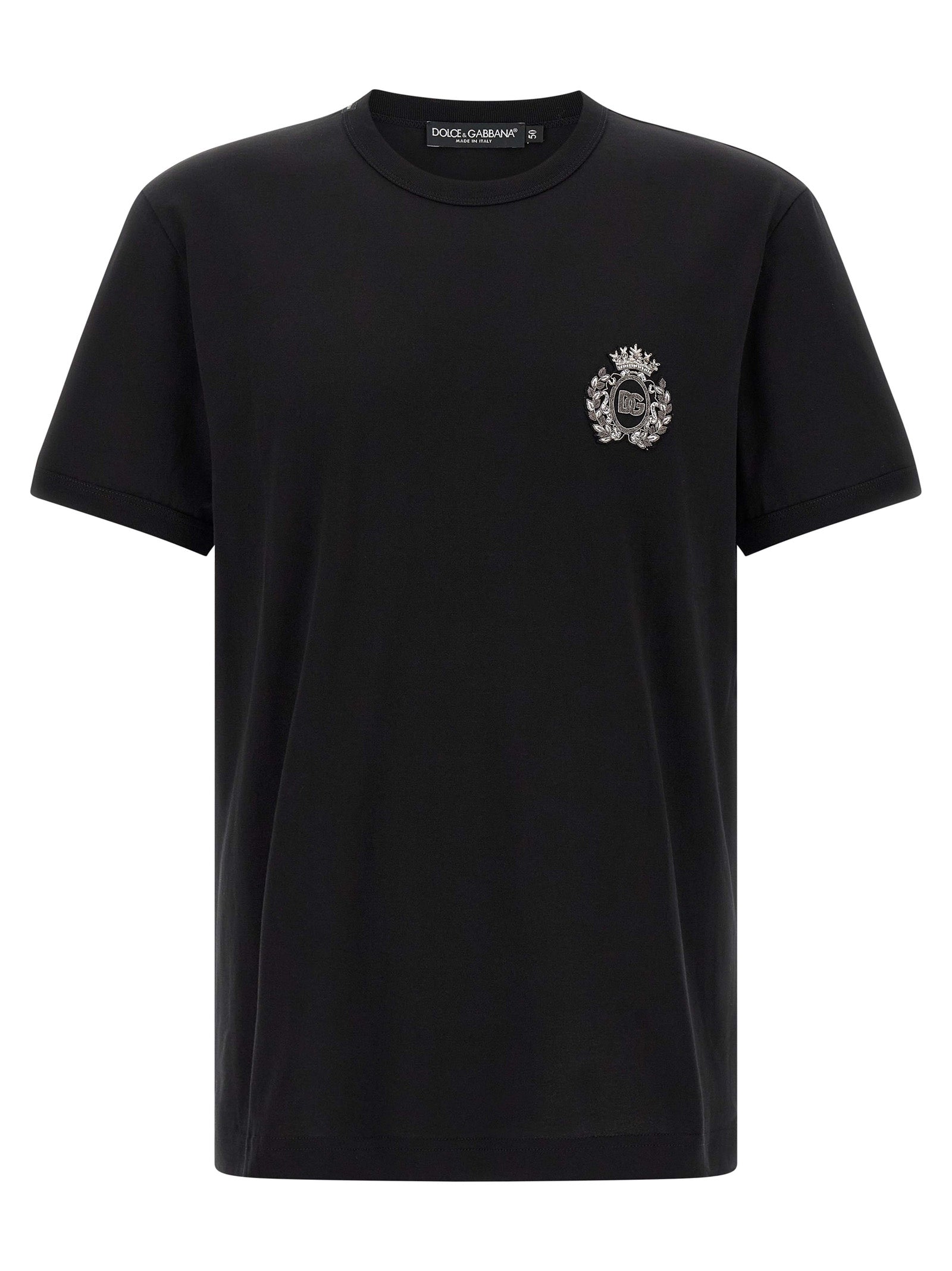 Dolce & Gabbana Schwarzes Baumwoll-T-Shirt