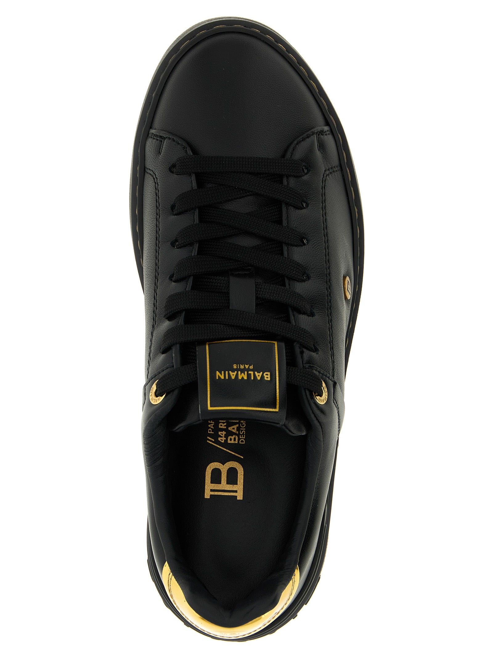 Balmain Schwarze Sneaker aus Lammleder, Low-Top