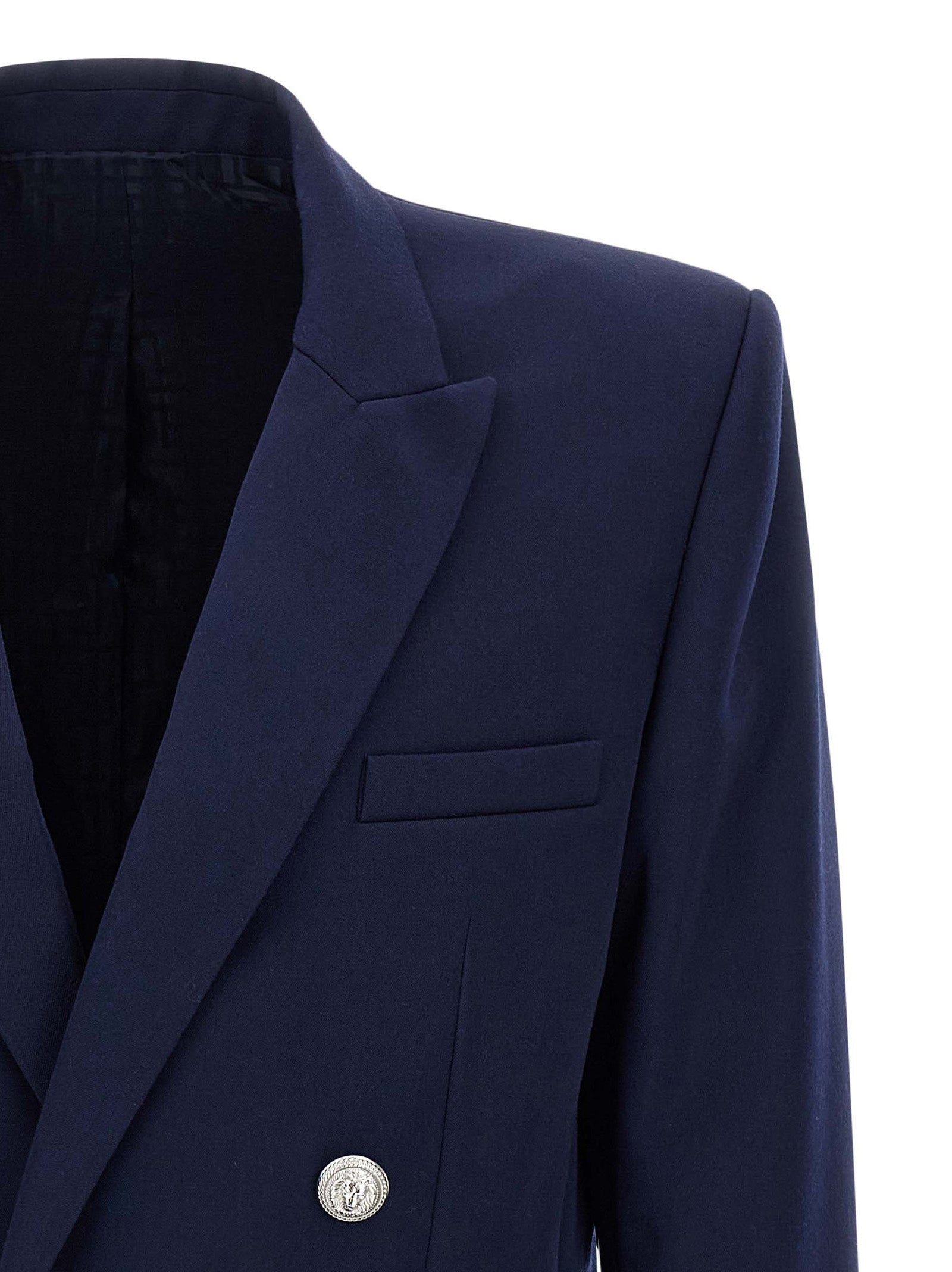 Balmain Blaues Sakko aus reiner Schurwolle