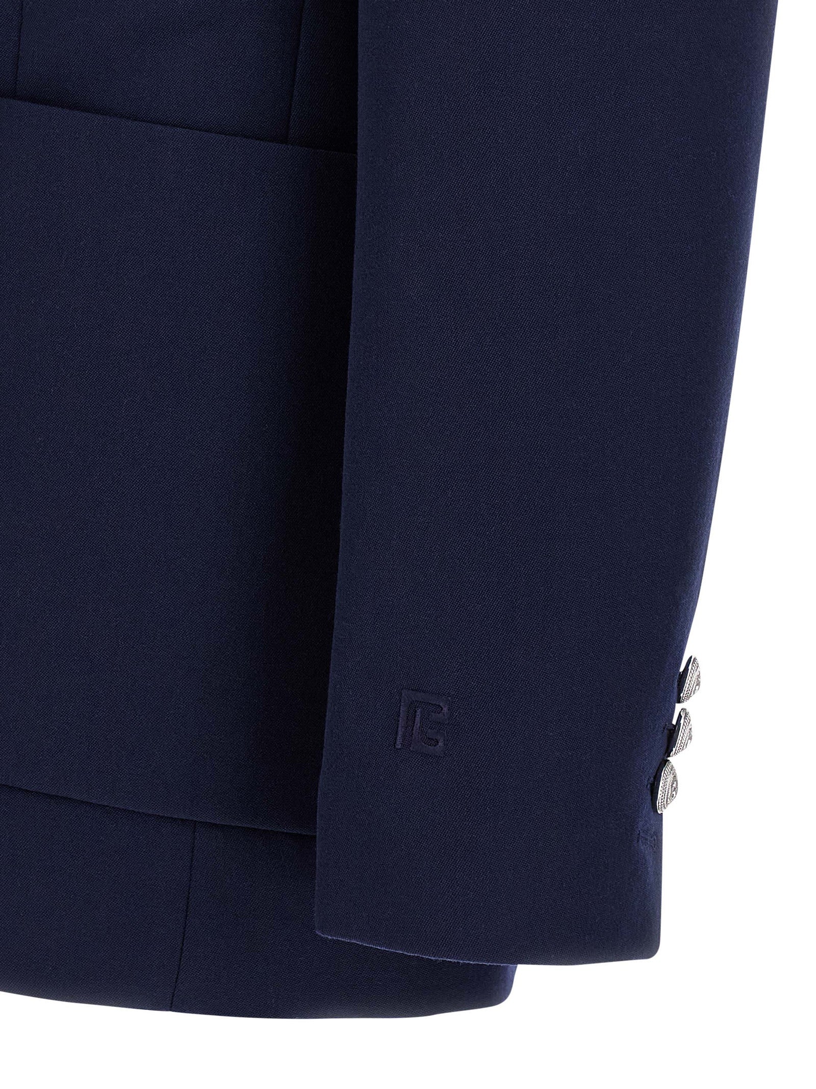 Balmain Blaues Sakko aus reiner Schurwolle