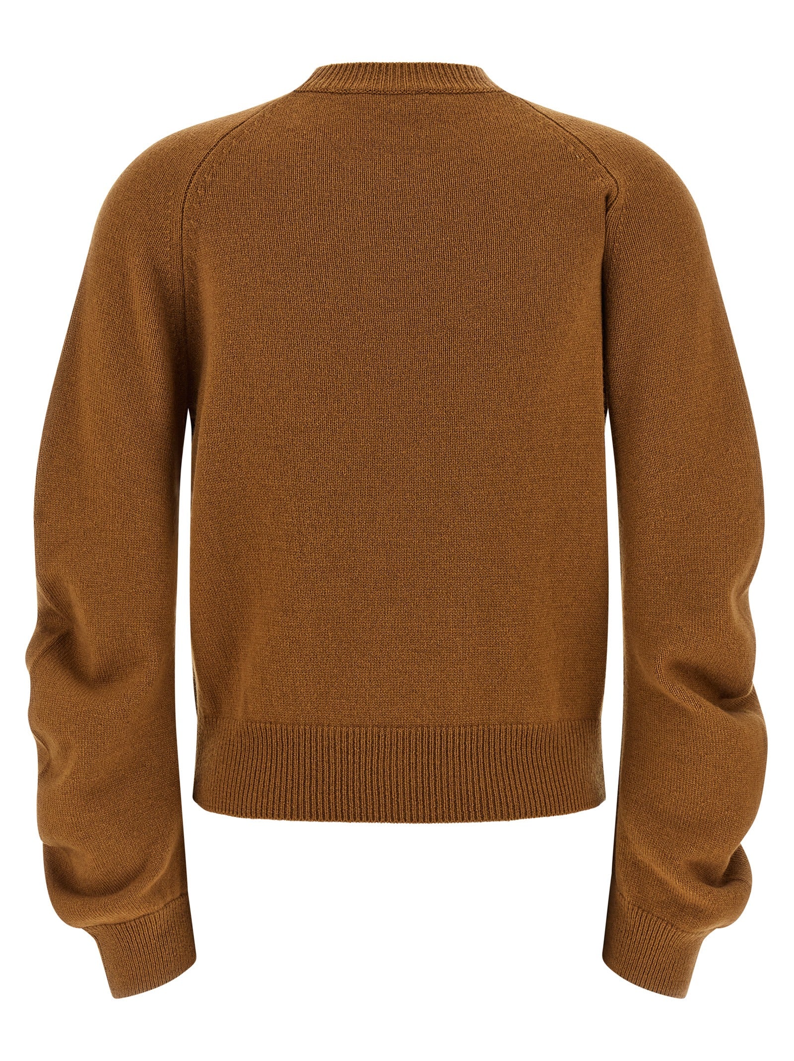 NUDE Brauner Cardigan aus reiner Schurwolle