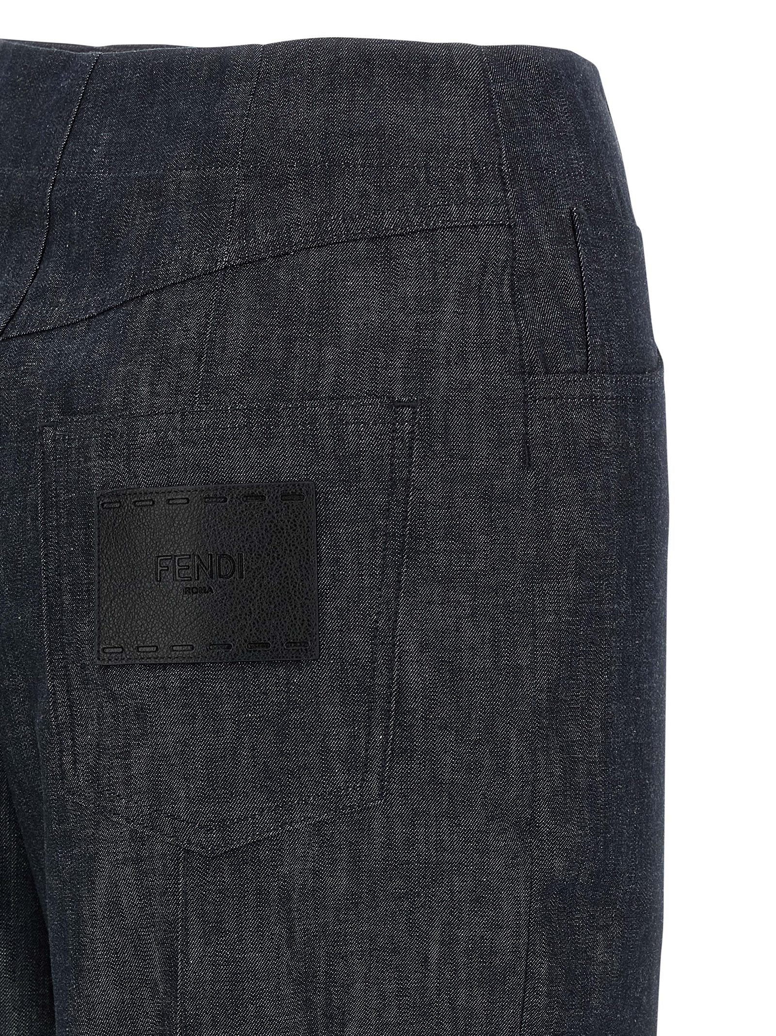 Fendi Blaue High-Waist Jeans aus Baumwolle