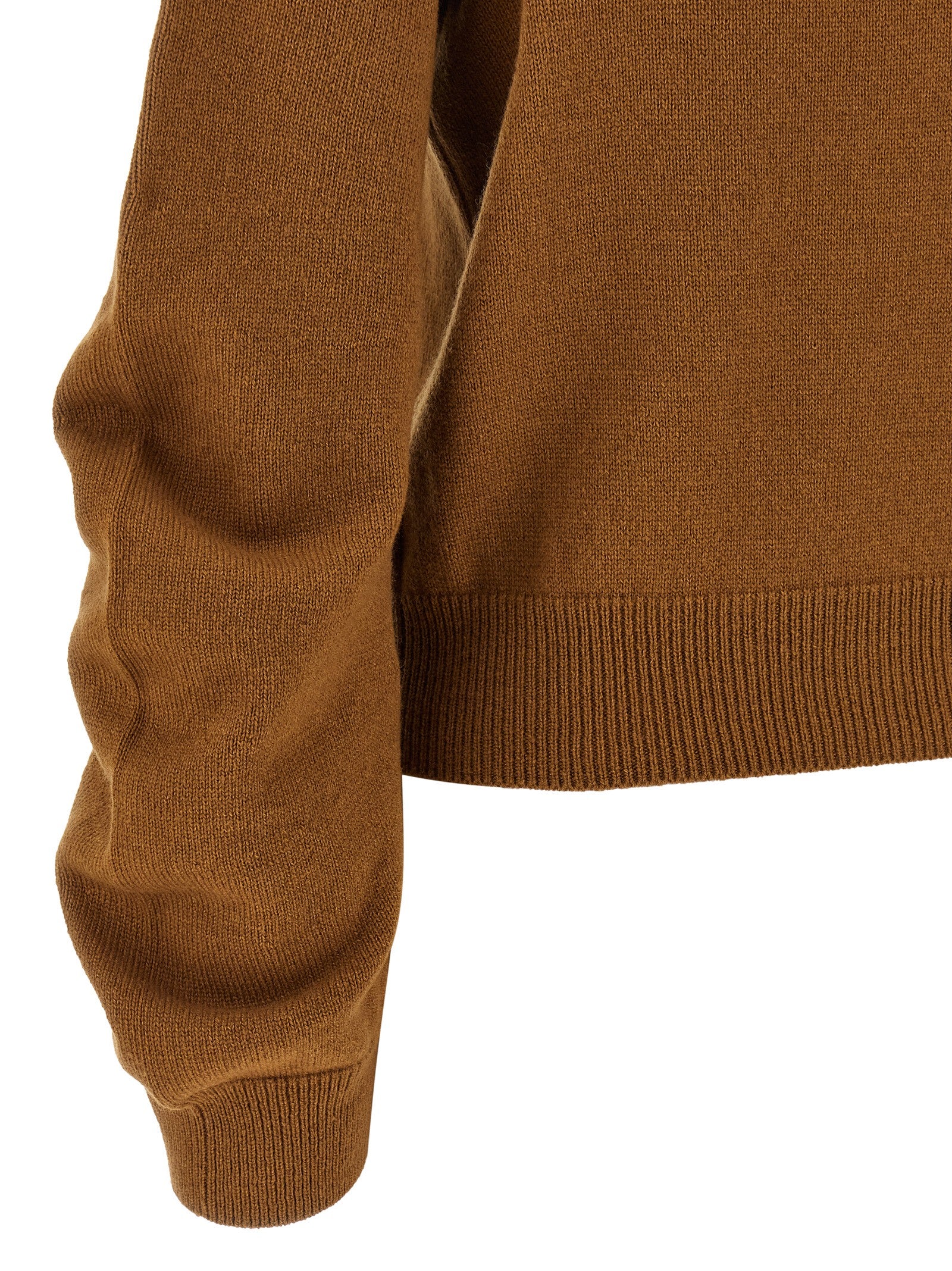 NUDE Brauner Cardigan aus reiner Schurwolle