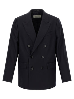 Dries Van Noten Blauer Wollblazer
