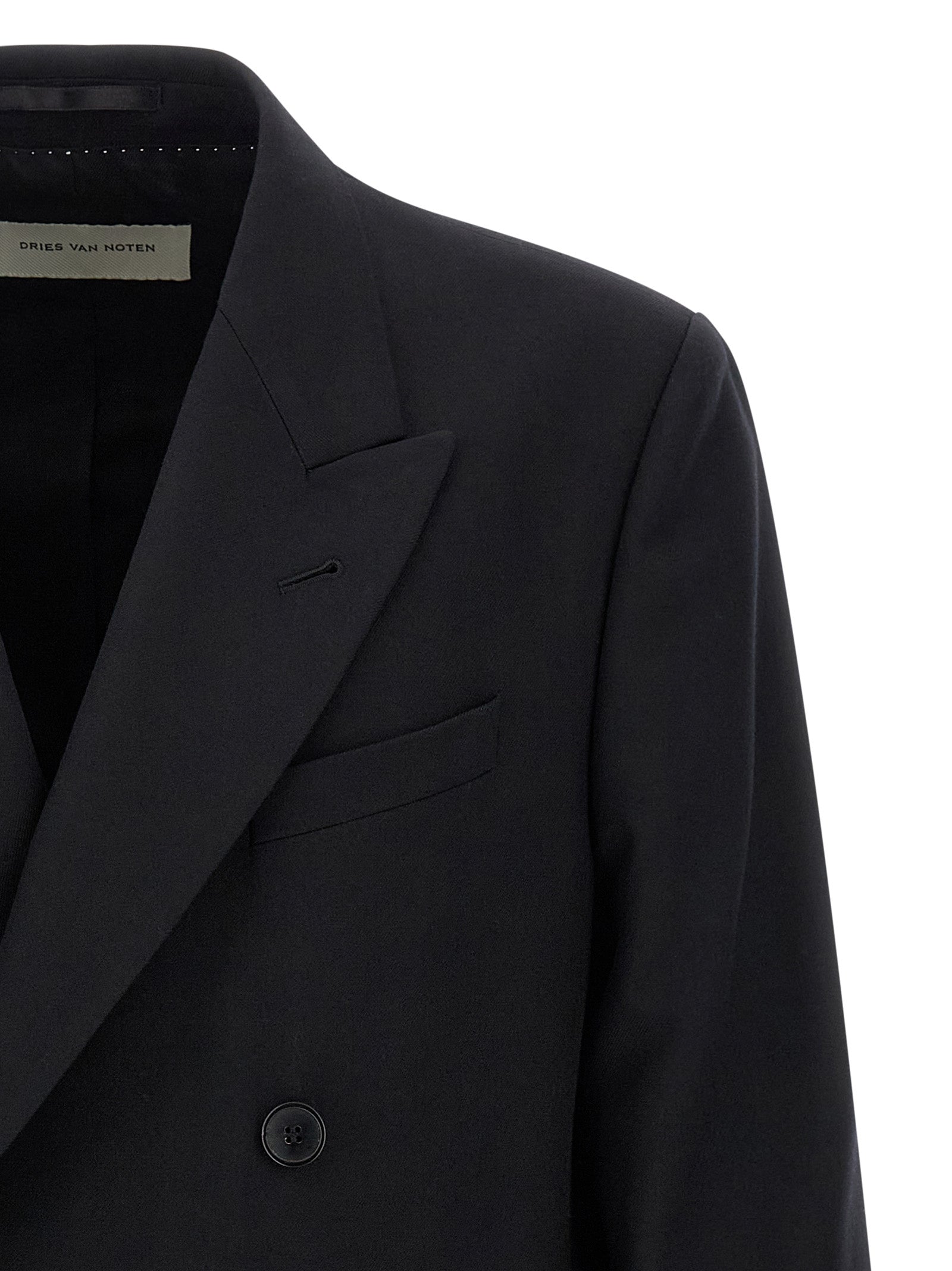 Dries Van Noten Schwarzer Wollblazer
