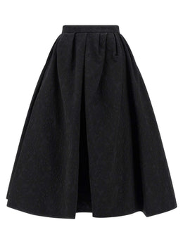 Carolina Herrera Schwarzer Baumwoll-Midirock