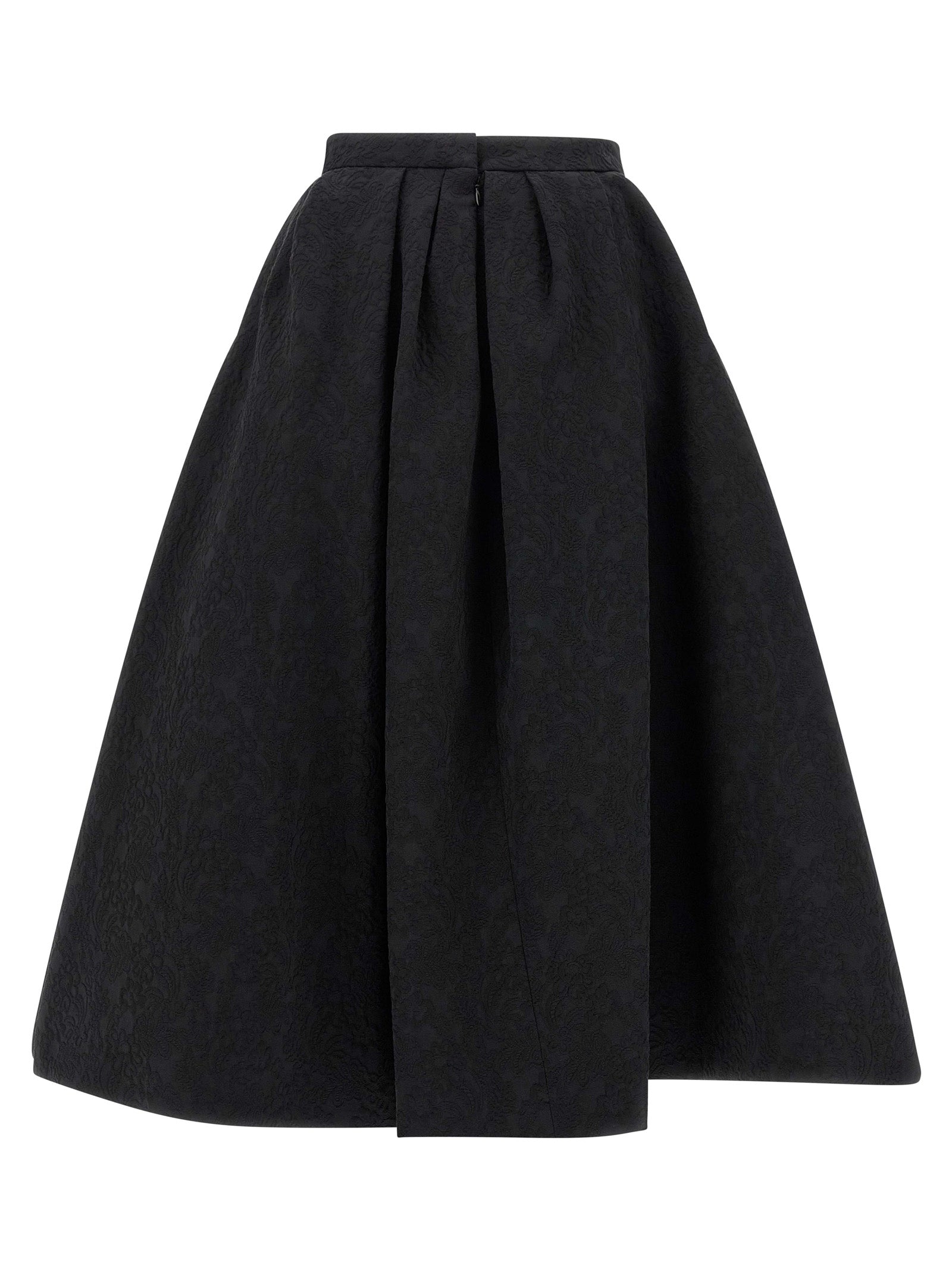 Carolina Herrera Schwarzer Baumwoll-Midirock