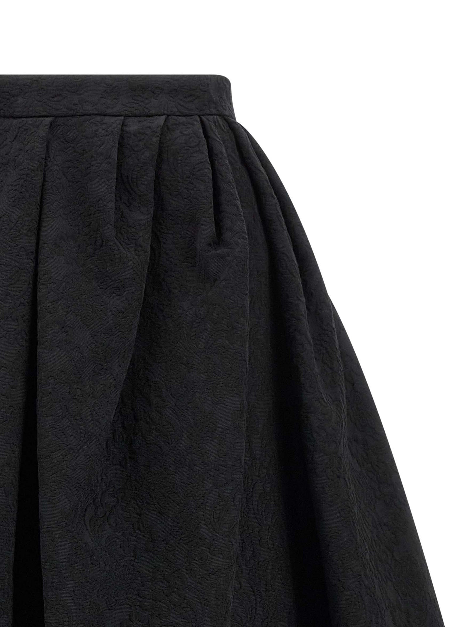 Carolina Herrera Schwarzer Baumwoll-Midirock