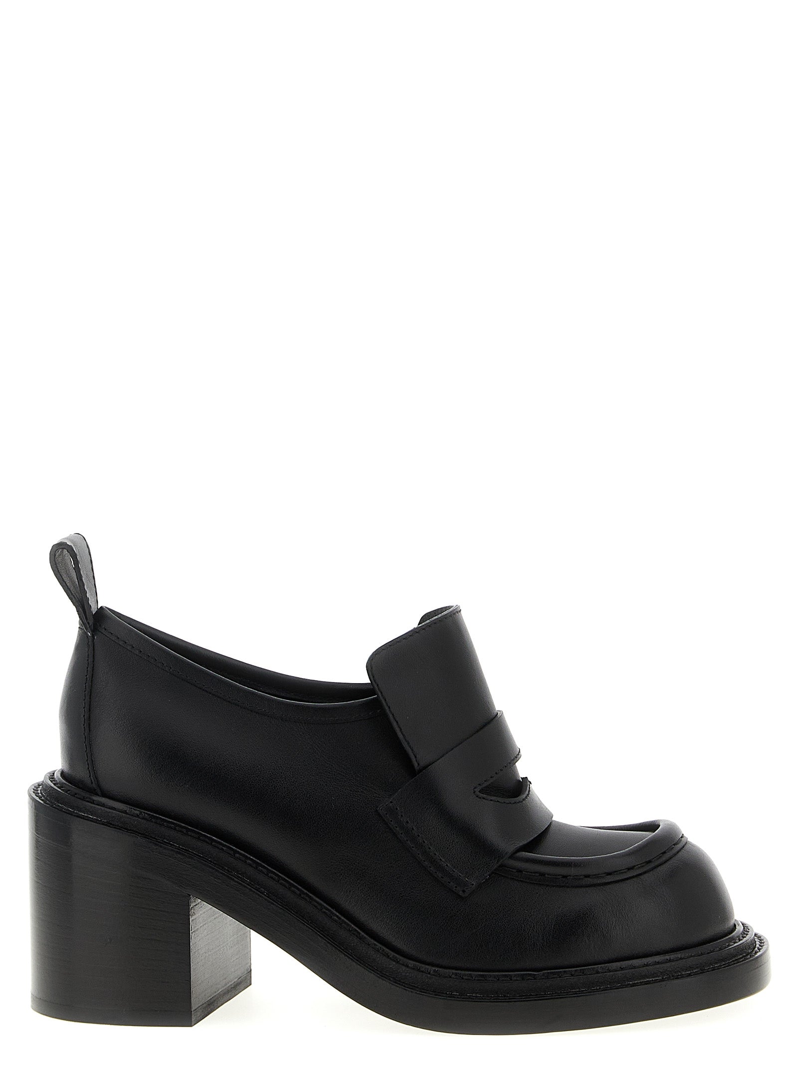 Moschino Schwarze Leder Plateaulofers