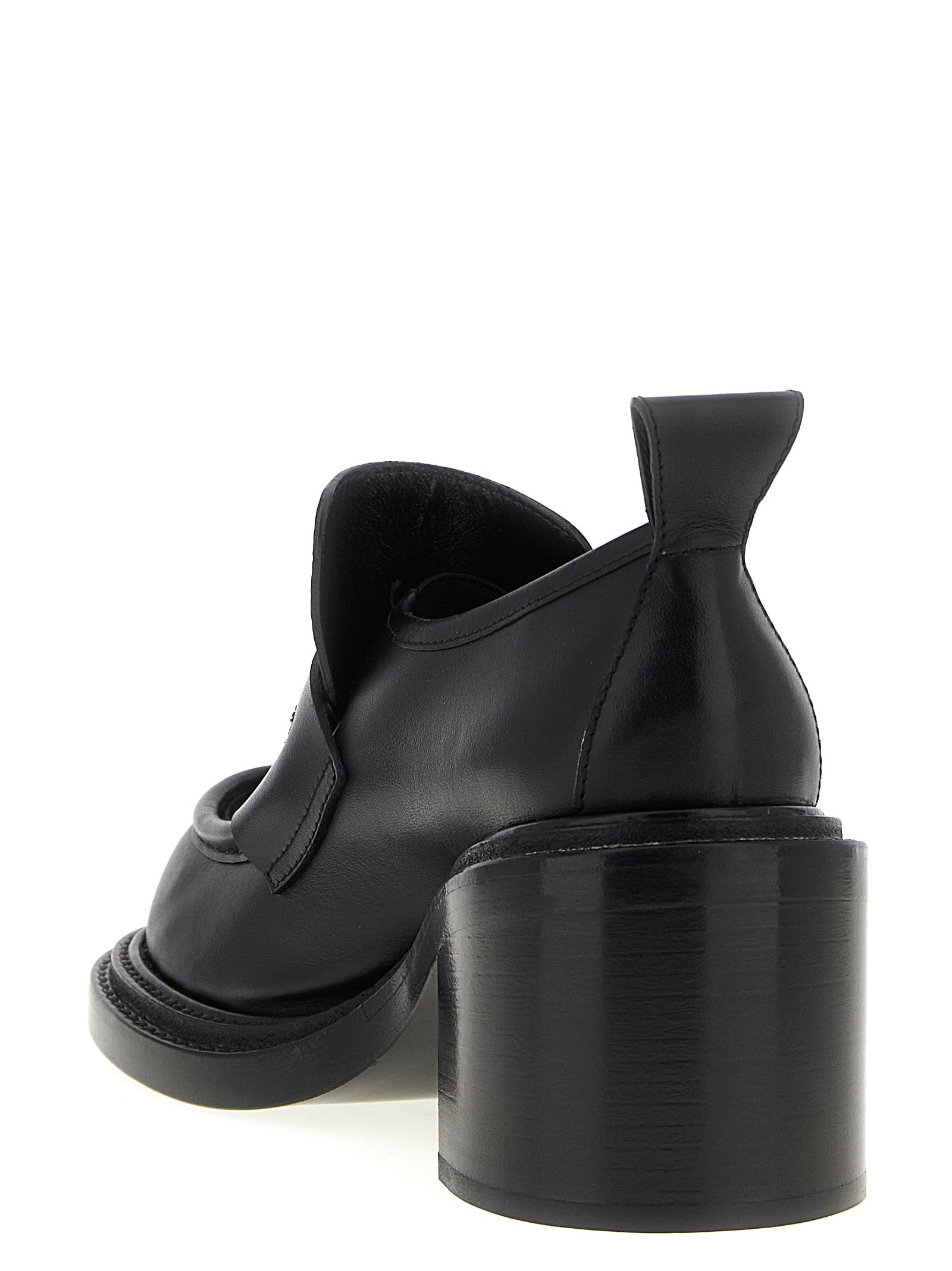Moschino Schwarze Leder Plateaulofers