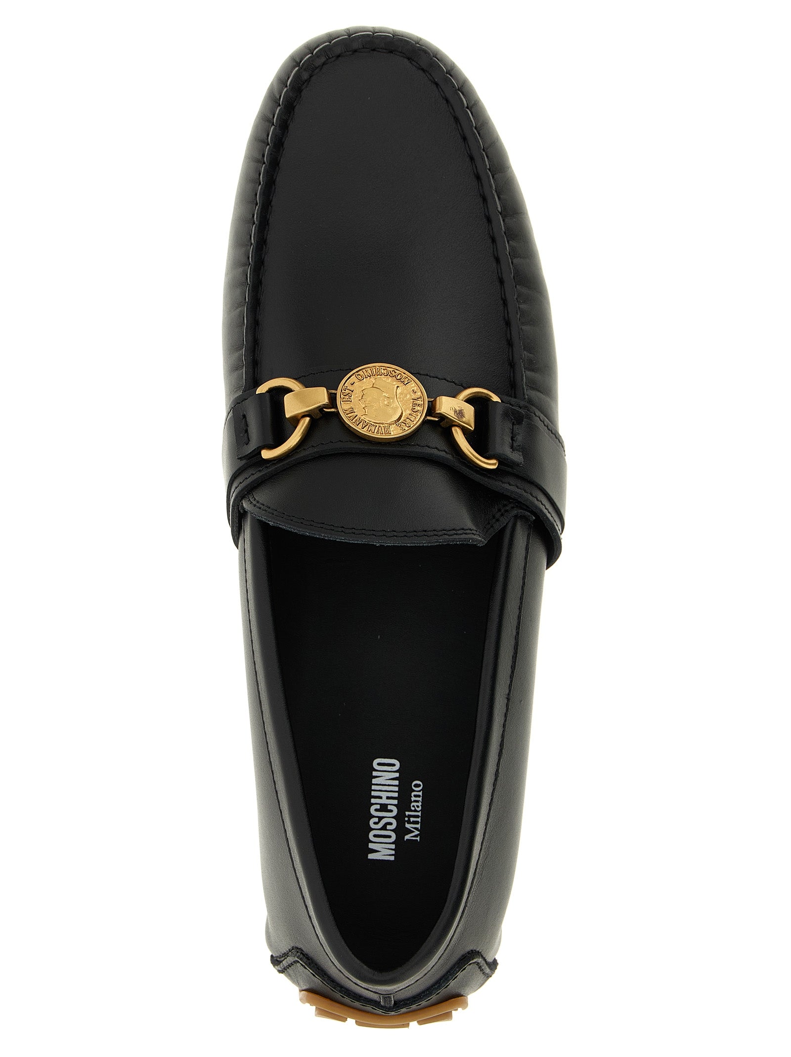Moschino Schwarze Leder Loafer zum Hineinschlüpfen