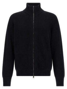 Roberto Collina Schwarzer Cardigan aus Merinowolle